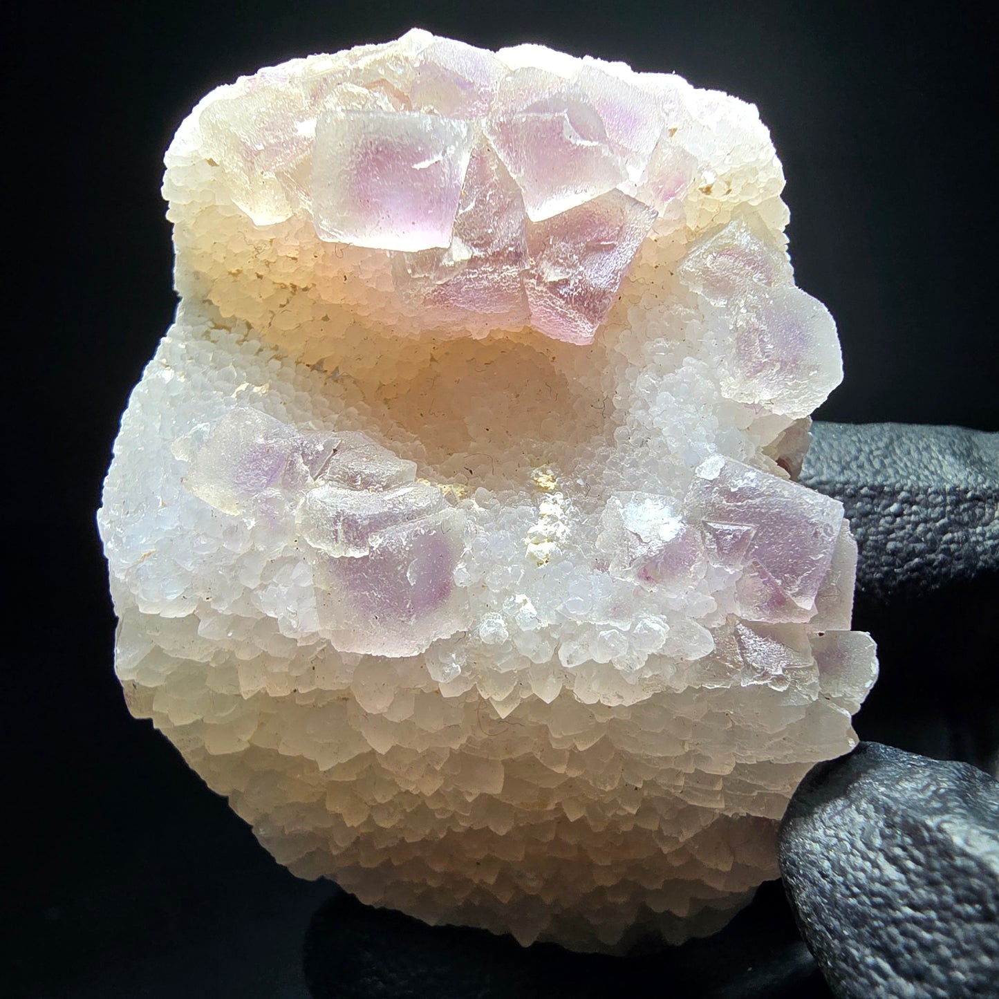 Cube de fluorite fantôme vert violet, spécimen de quartz Omehane, Namibie 55*42*18mm