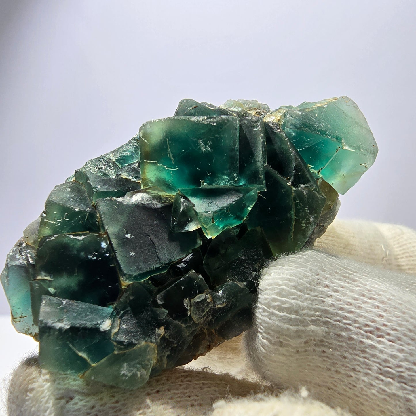 Spécimen rare de cube de fluorite fantôme, vert Okorusu Namibie 56 x 31 x 17 mm