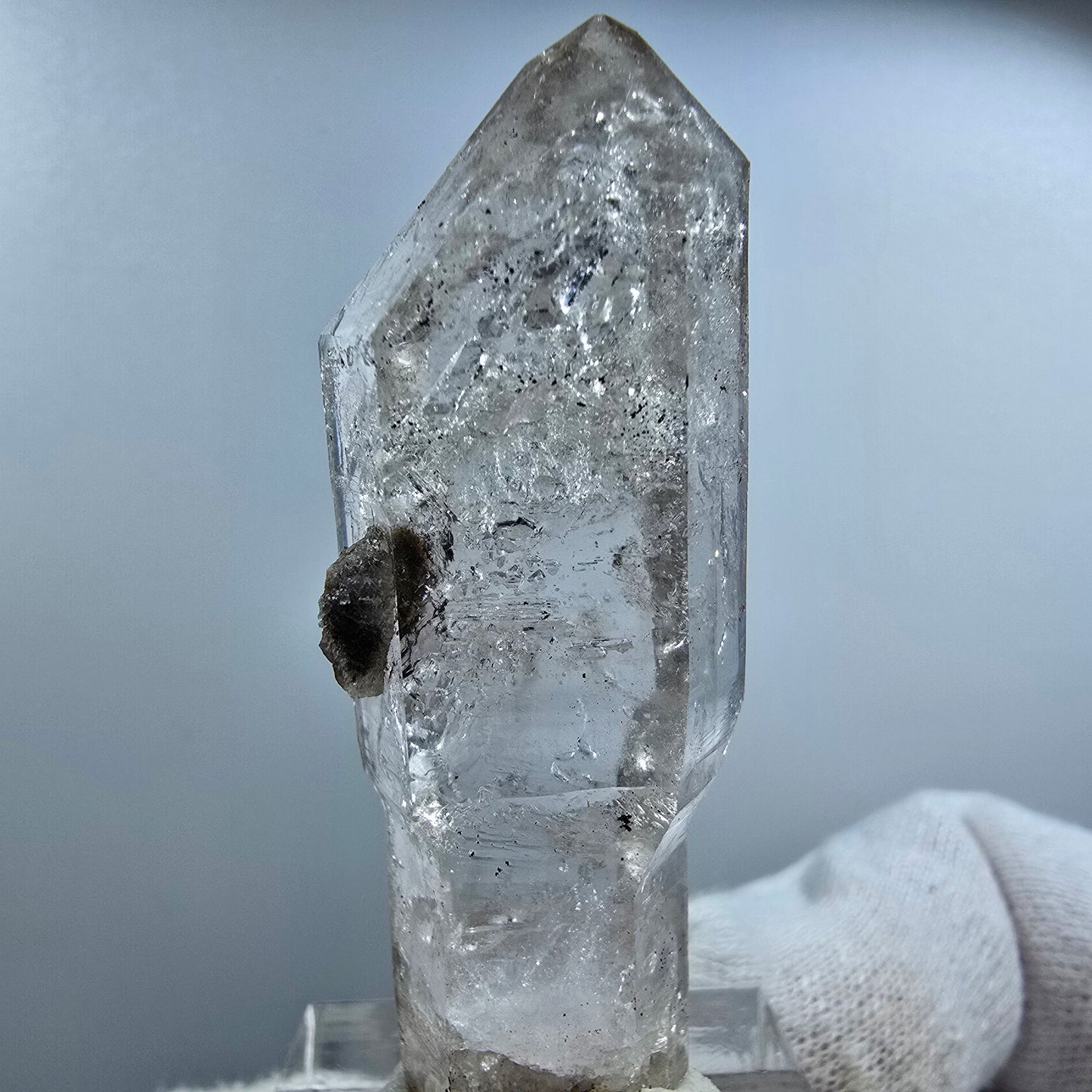Enhydro Phantom Smoky Quartz Scepter with Calcite Valentine Pocket Goboboseb Namibia 53*19*13mm