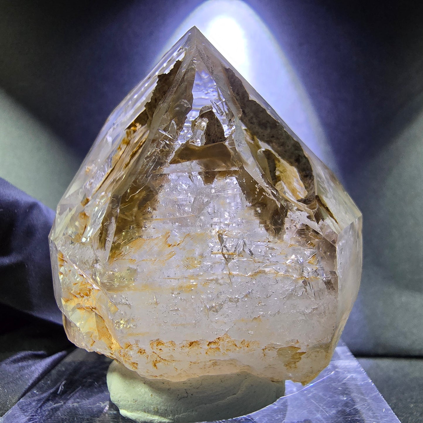 Große Phantom Rauchquarz Zepter Spitze 49*43*29mm Goboboseb Namibia Sammlung