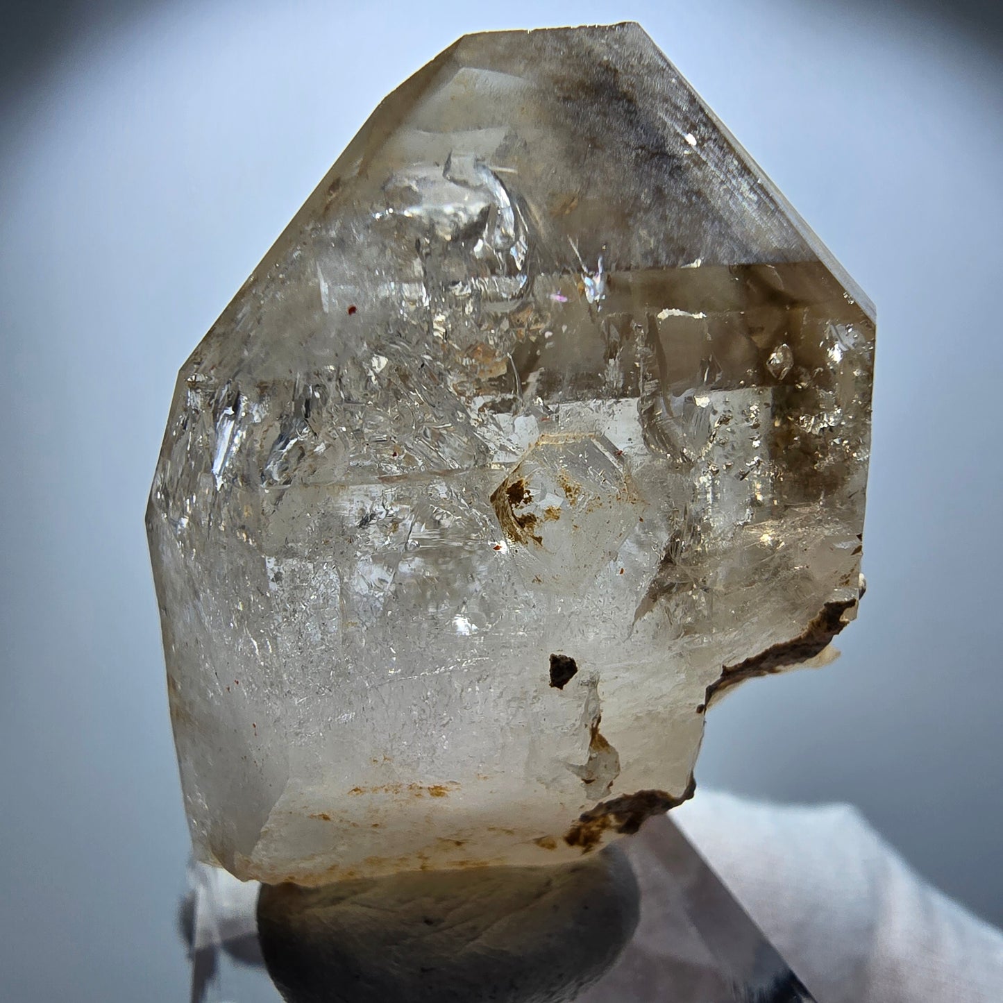 Enhydro Phantom Rauchquarz Skelett Zepter, 1x Blase Goboboseb Namibia 45*37*20mm