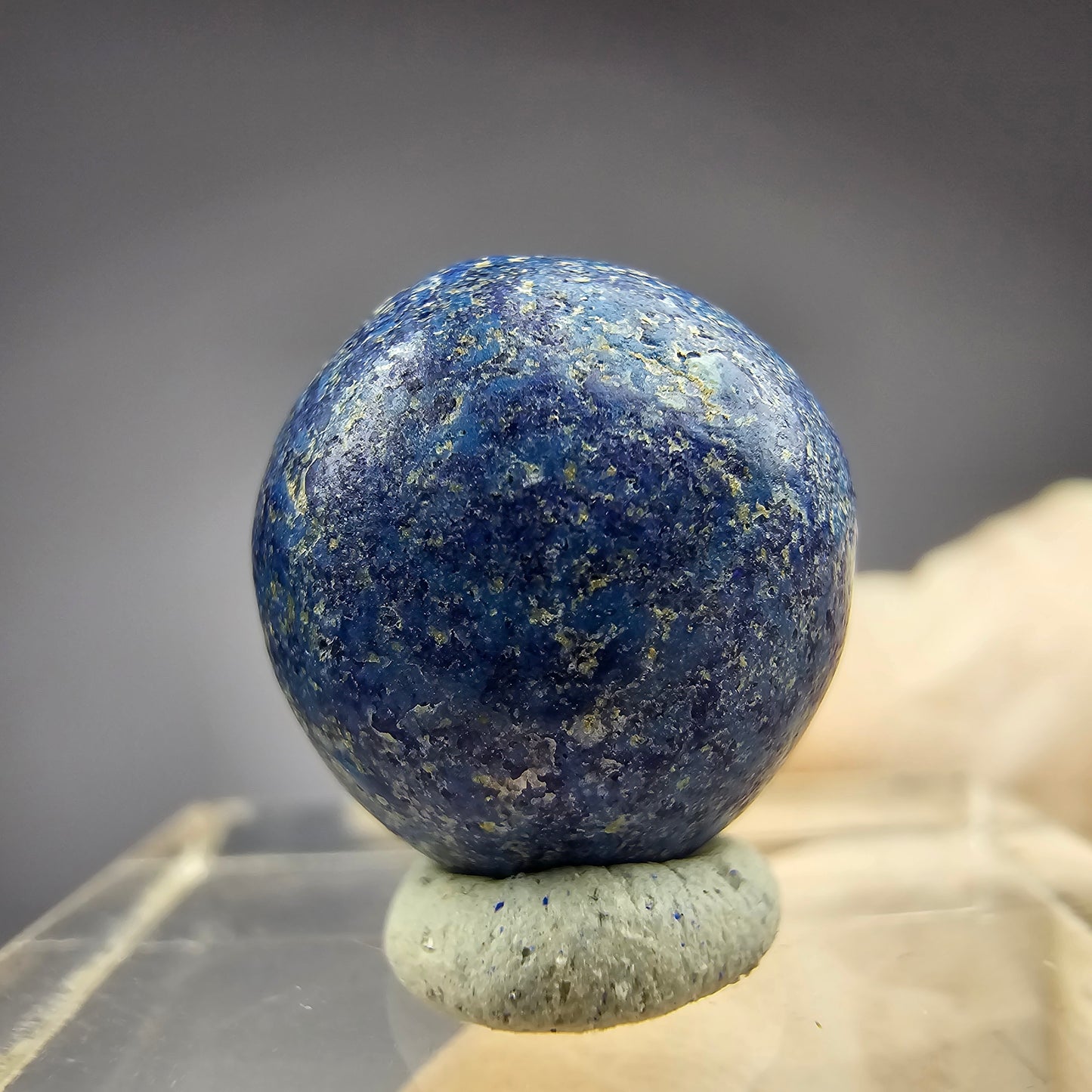 Seltene große Azurit Blueberry - poliert 14,6mm Durchmesser aus USA, New Mexico