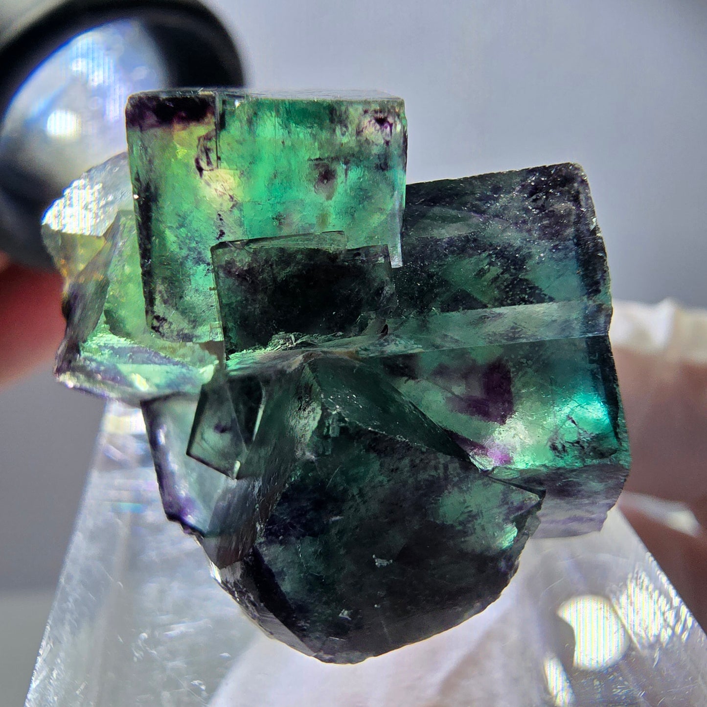 Rare Fluorite Cube Specimen, green purple Okorusu, Namibia 29*23*16mm