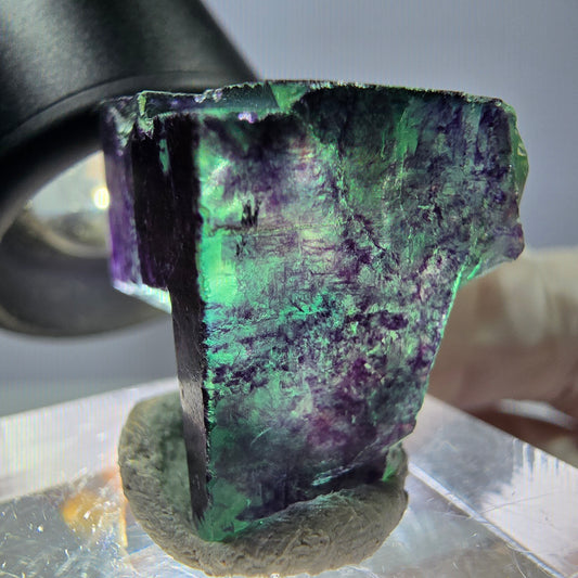 Phantom Fluorit Würfel Stufe grün lila zonal 11:11 Angel Pocket, Namibia 19*19*19mm