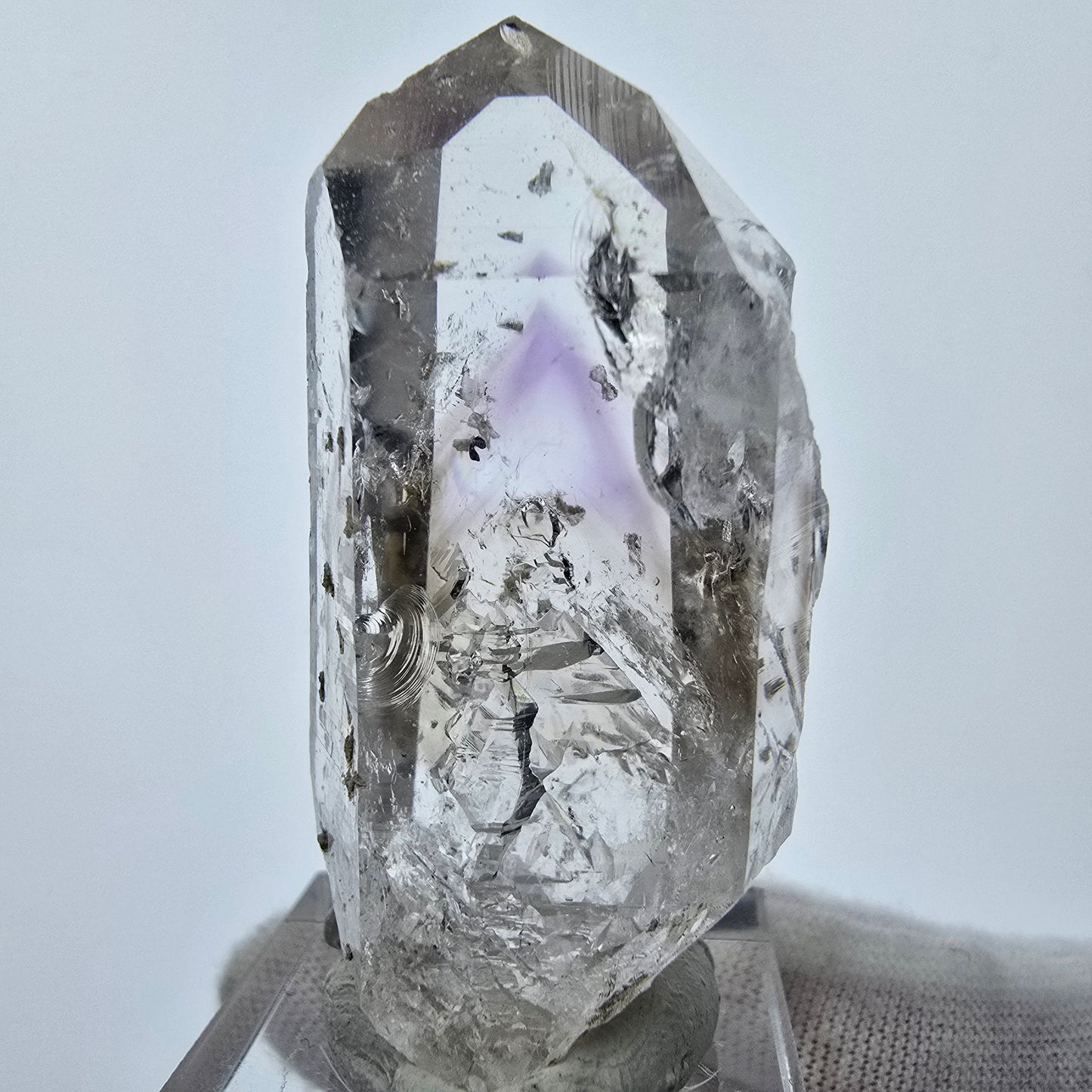 Enhydro Amethyst mit Stilbit 2x Blase Streep Mine Goboboseb Namibia 48*23*18mm