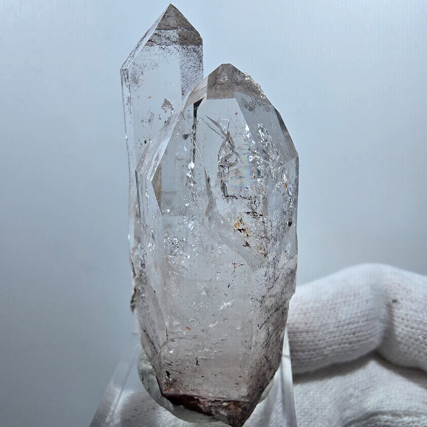 Enhydro Phantom Smoky Quartz Twin, Analcim Valentine Pocket Goboboseb Namibia 57*27*22mm