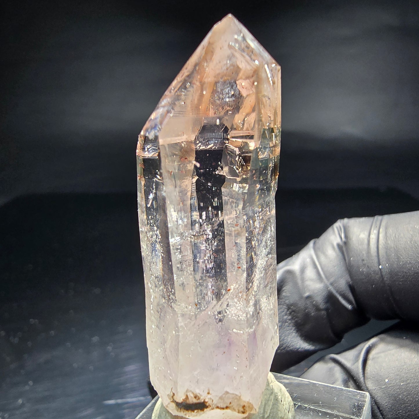 Pointe de sceptre Amehtyst transparente, violet marron, Goboboseb namibie, Collection 48x18x16mm