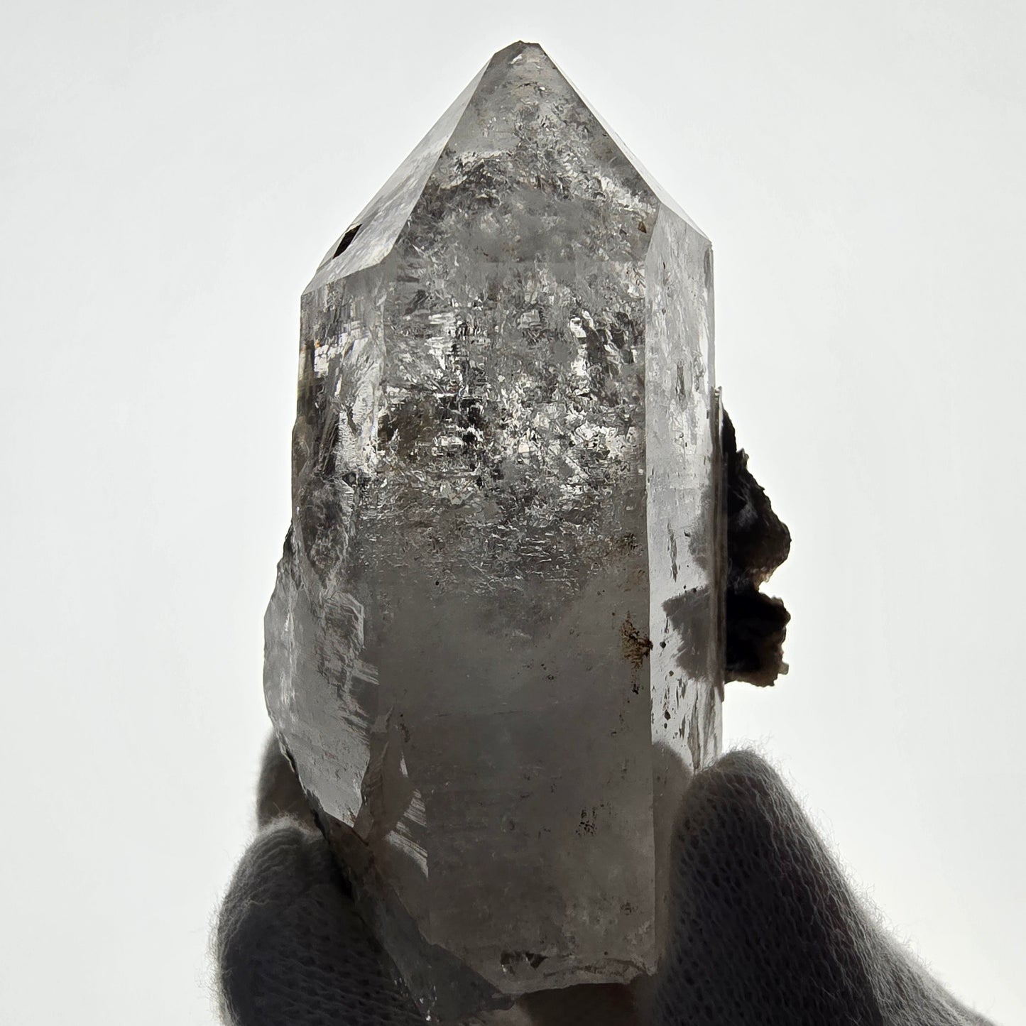 Goboboseb de poche Phantom Smoky Quartz UV Calcite Stage Valentine Namibie 65 x 42 x 37 mm