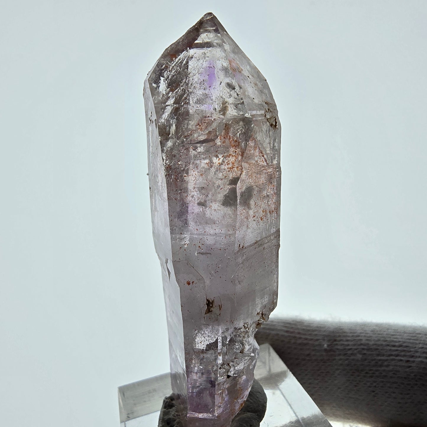 Sceptre d'améthyste fantôme Enhydro, 2 pochettes à bulles Saint-Valentin, Namibie 60 x 21 x 16 mm