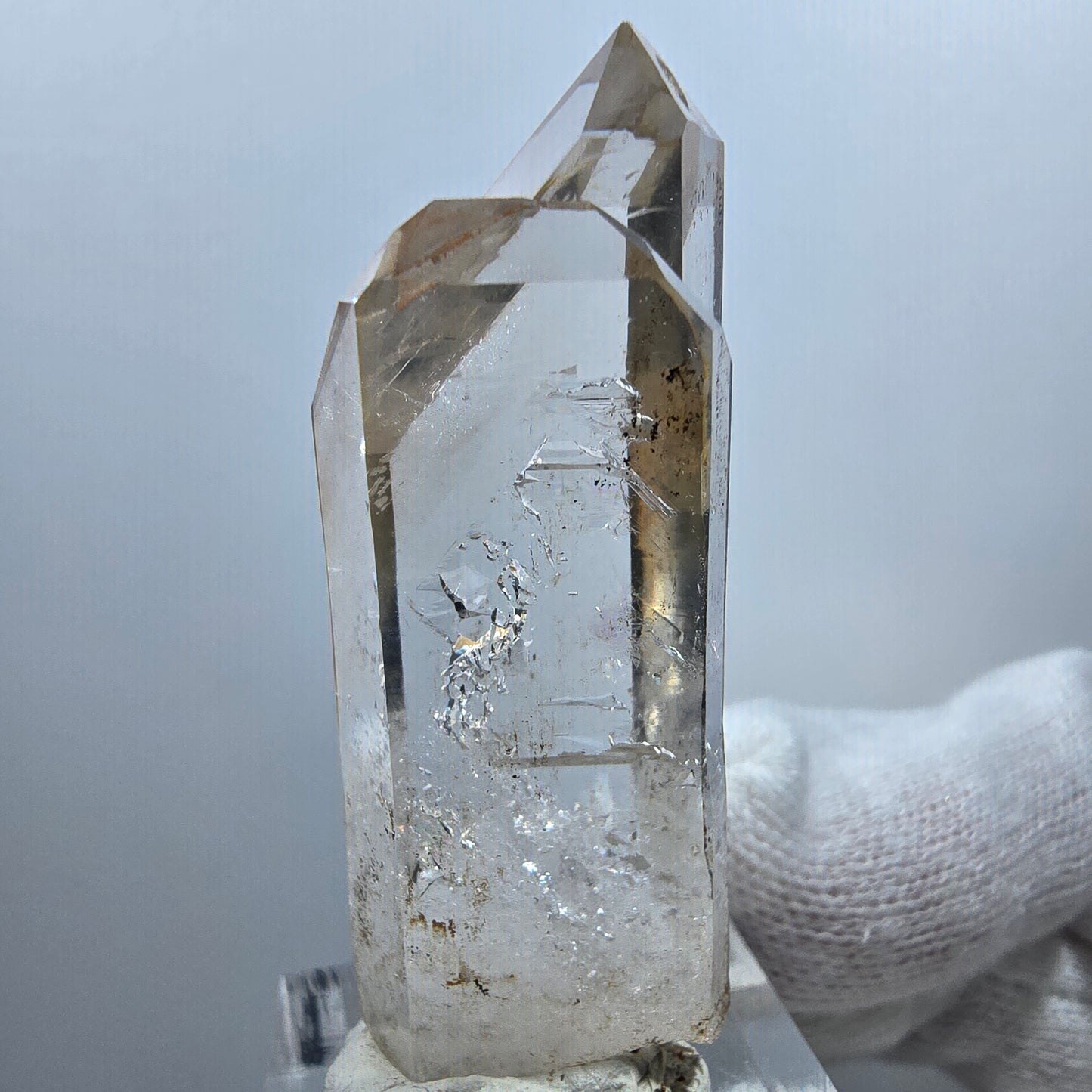 Quartz fumé fantôme lémurien Quartz Gémeaux Valentine Pocket Goboboseb Namibie 53*19*14mm