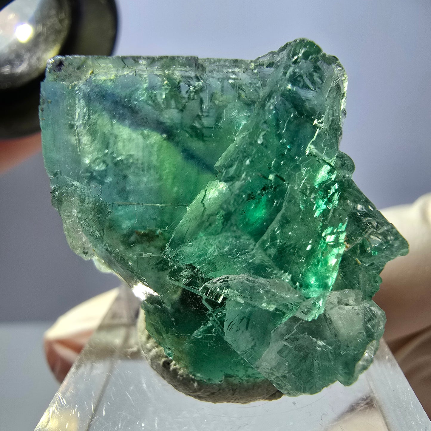 Seltene Phantom Fluorit Würfel Stufe, grün Okorusu, Namibia 31*27*17mm