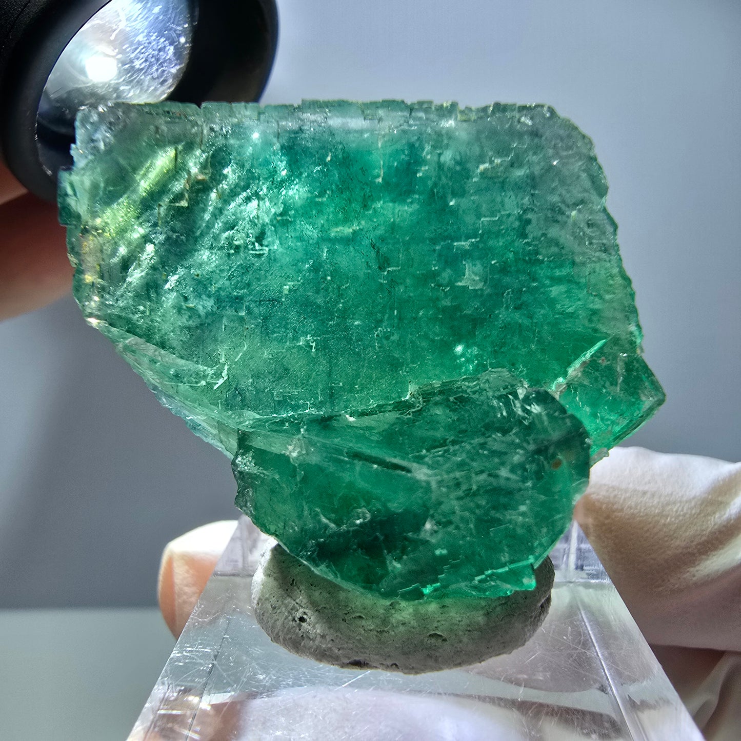 Spécimen de cube de fluorite fantôme, parquet vert Okorusu, Namibie 35 x 30 x 21 mm