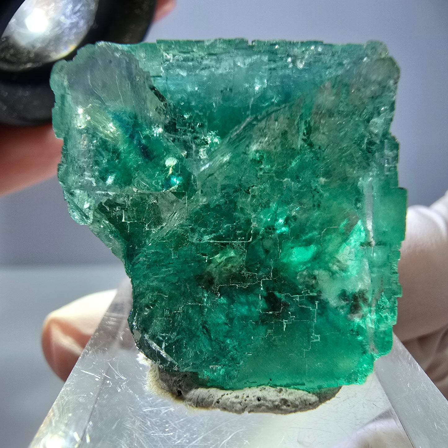 Klarer Phantom Fluorit Würfel parkettiert, grün Okorusu, Namibia 26*25*25mm