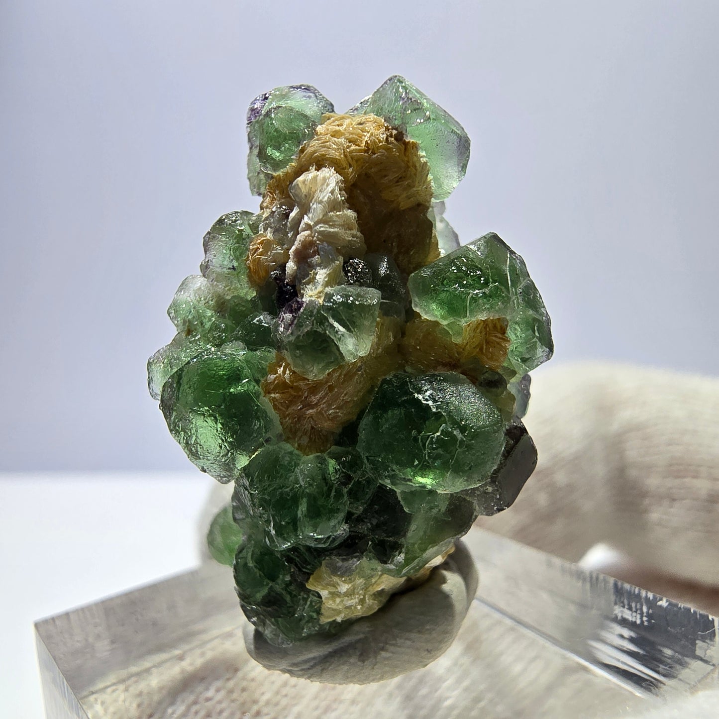 Cube de fluorite fantôme, spécimen de tourmaline scholle muscovite, Erongo, Namibie, 27 x 21 x 22 mm