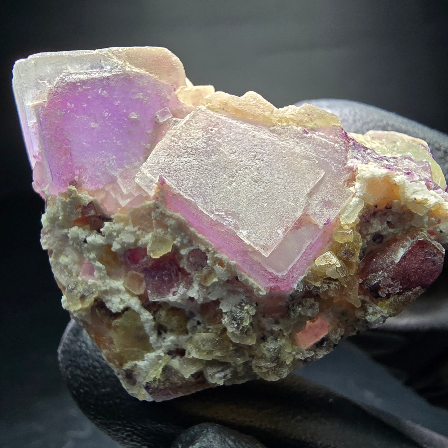 Phantom Fluorite Cube Tier Vert Violet Omehane, Namibie 41*31*31mm Collection