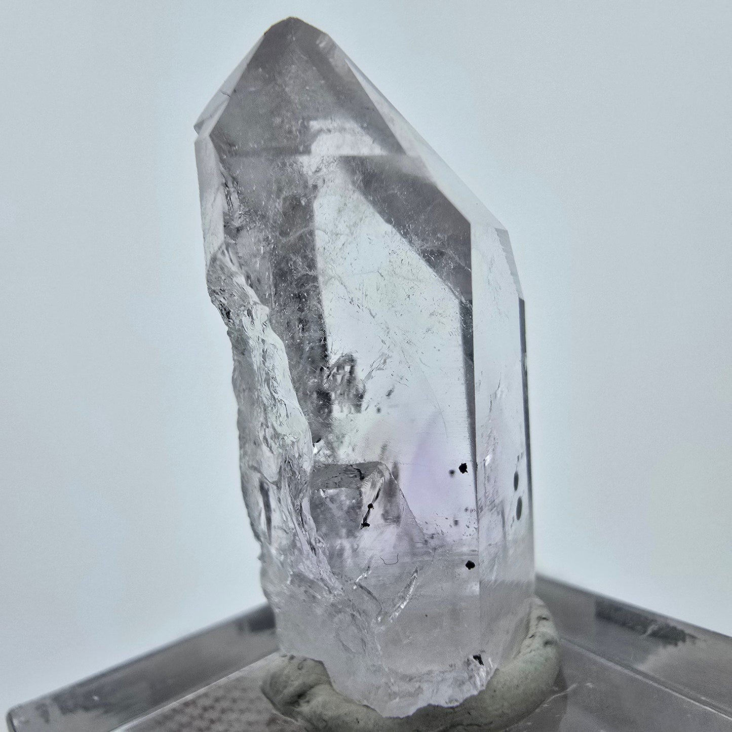 Klarer Amethyst Quarz grüne Einschlüsse Streep Mine Goboboseb Namibia 30*13*12mm