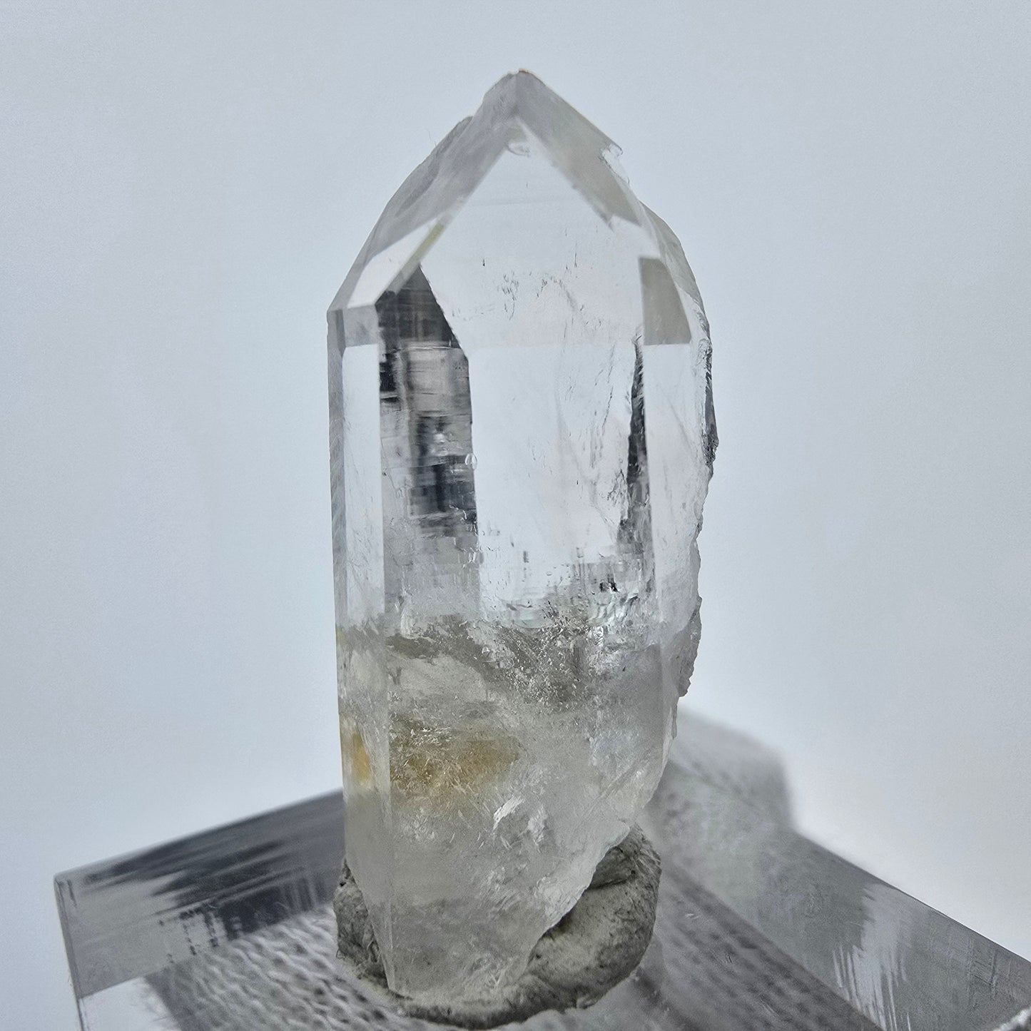 Klare Lemurian Phantom Quarz Spitze Streep Mine, Goboboseb, Namibia 32*13*15mm