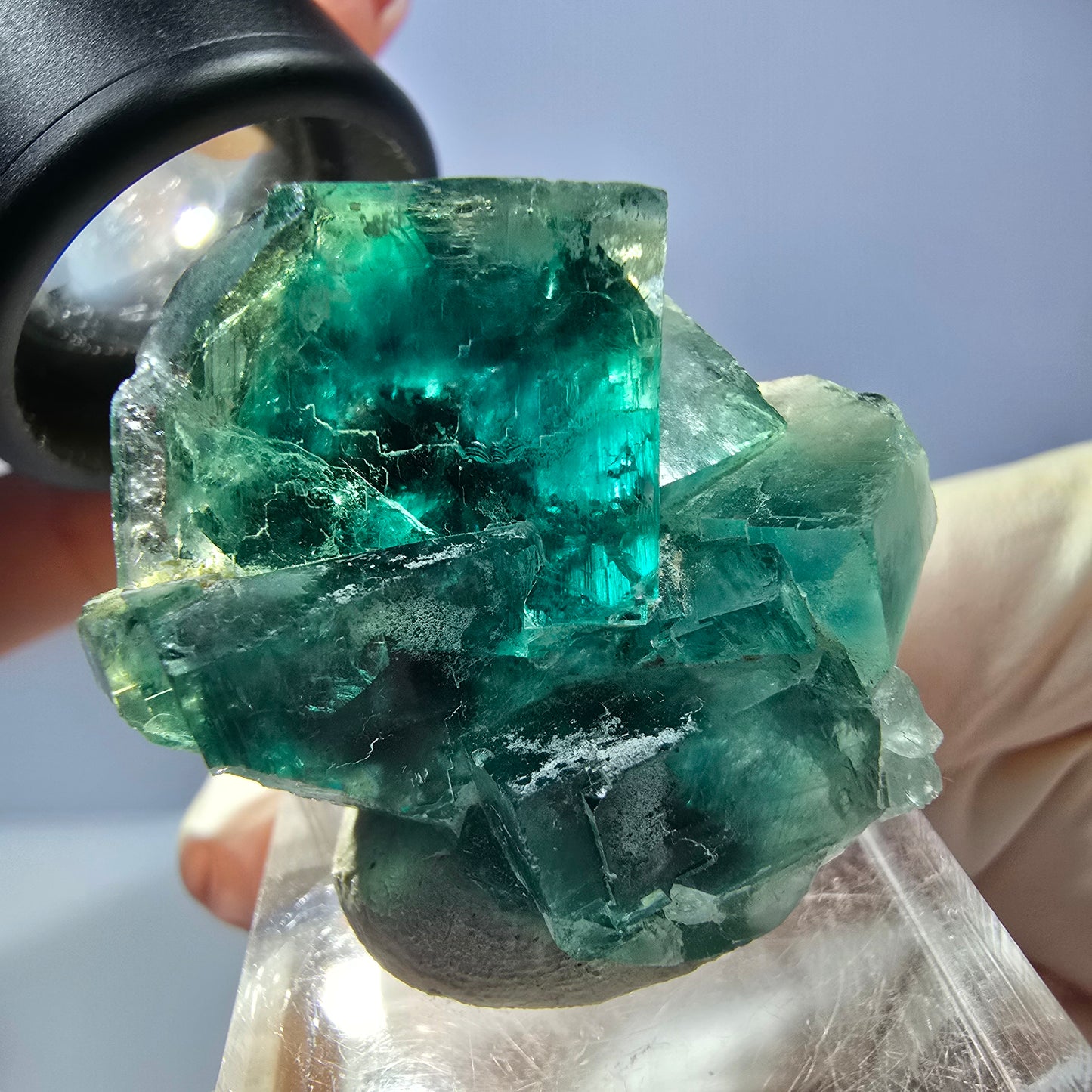 Rare spécimen de cube de fluorite fantôme, vert Okorusu, Namibie 32 x 29 x 17 mm