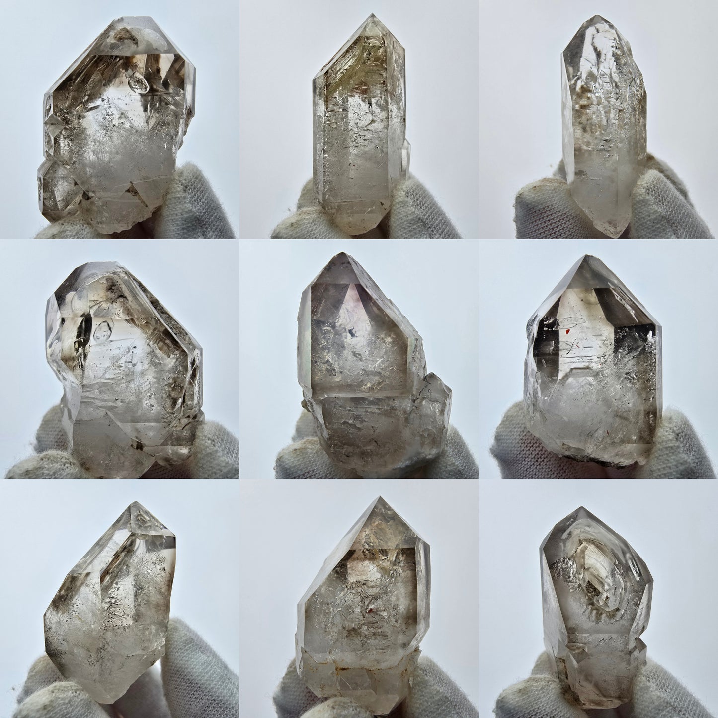 8x große Phantom Rauchquarz Spitzen, Zepter aus Goboboseb Namibia Lot Sammlung