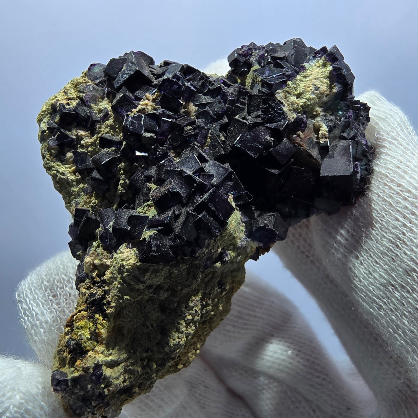 Cube de fluorite fantôme zonal, spécimen d'orthose, Erongo, Namibie, 62 x 38 x 20 mm