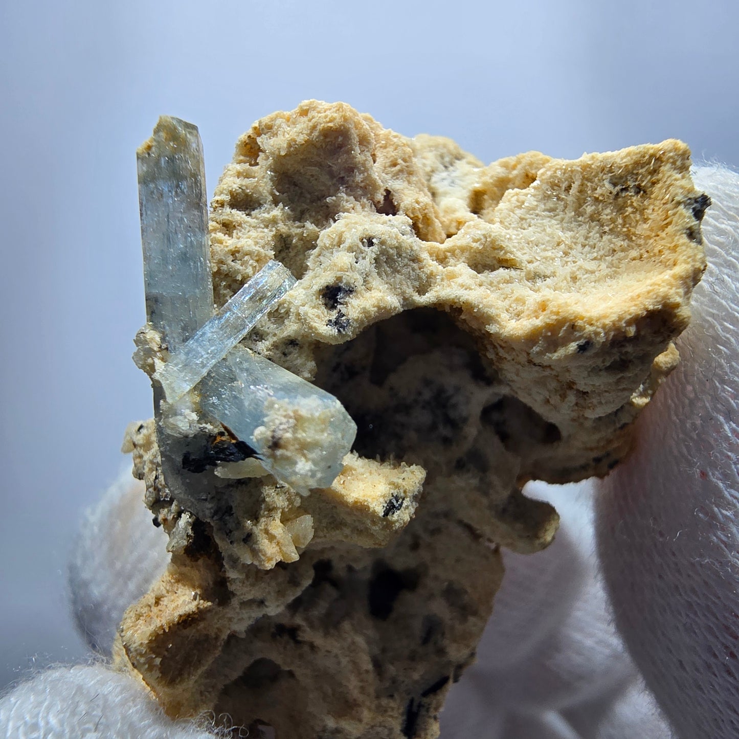 Seltene Aquamarin XX mit Orthoklas Stufe Erongo, Namibia 43*35*26mm