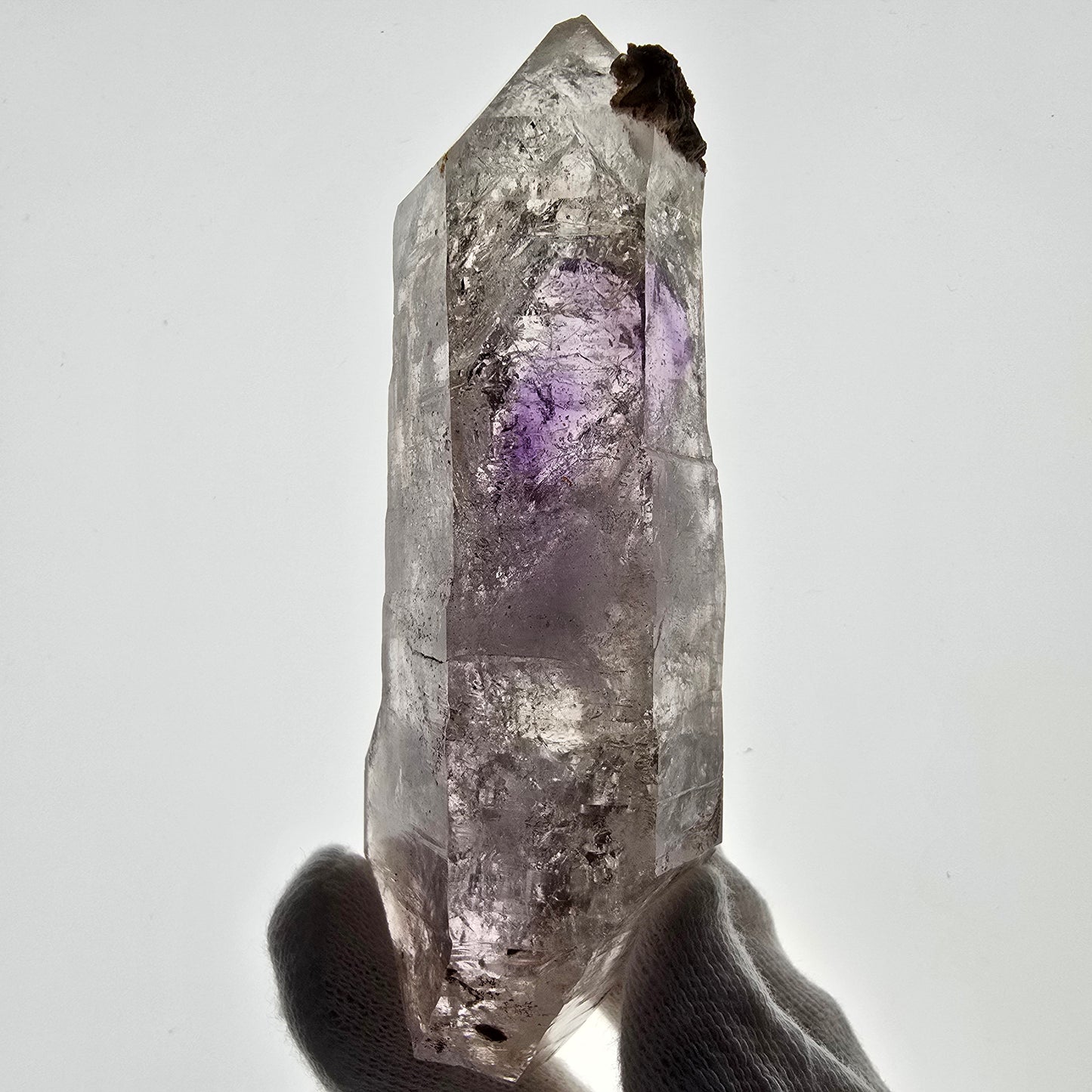 Sceptre d'améthyste squelette Enhydro DT UV Calcite 2x Bubble Valentine Pocket Namibie 106*35*26mm