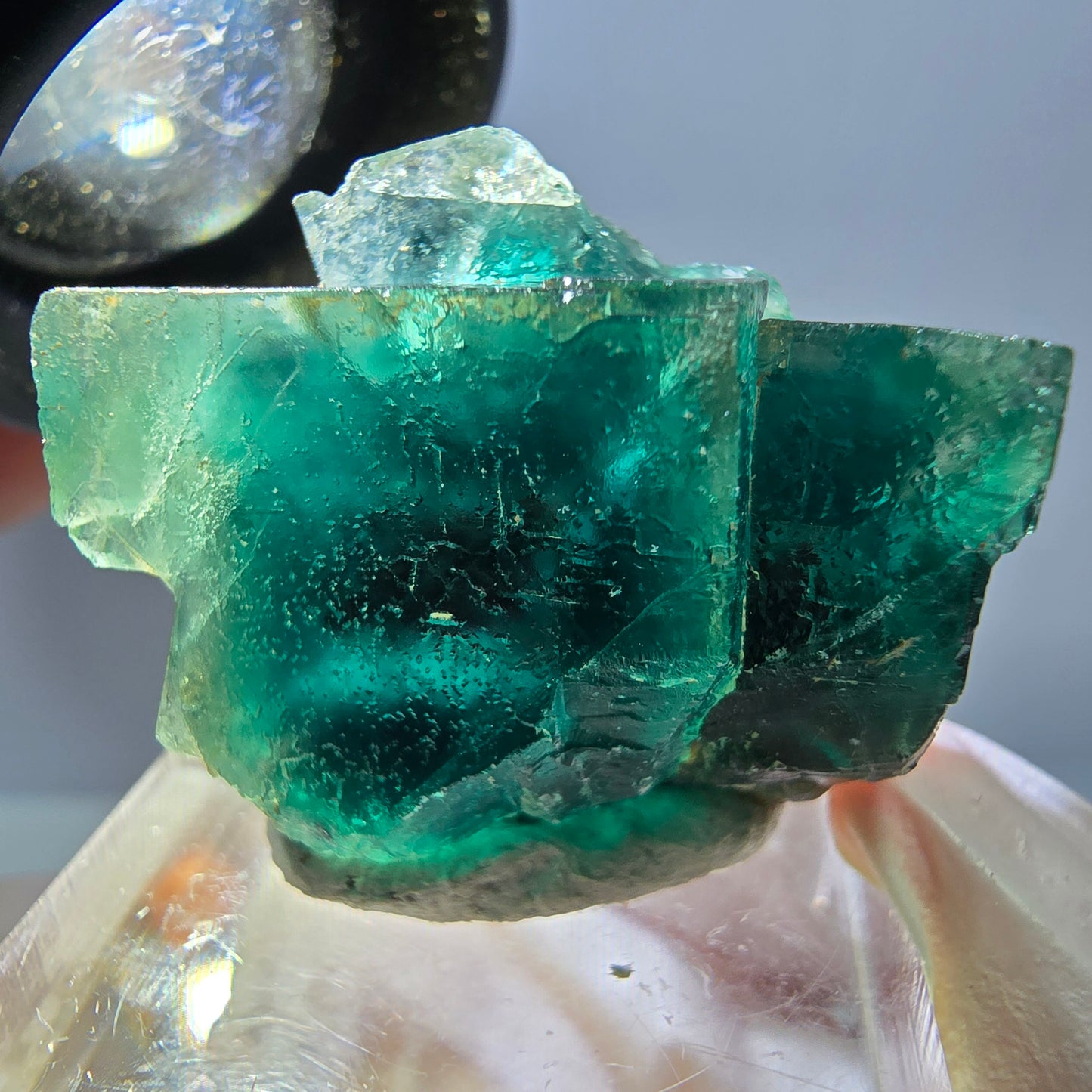 Spécimen de cube de fluorite fantôme, parquet vert Okorusu, Namibie 28*25*17 mm