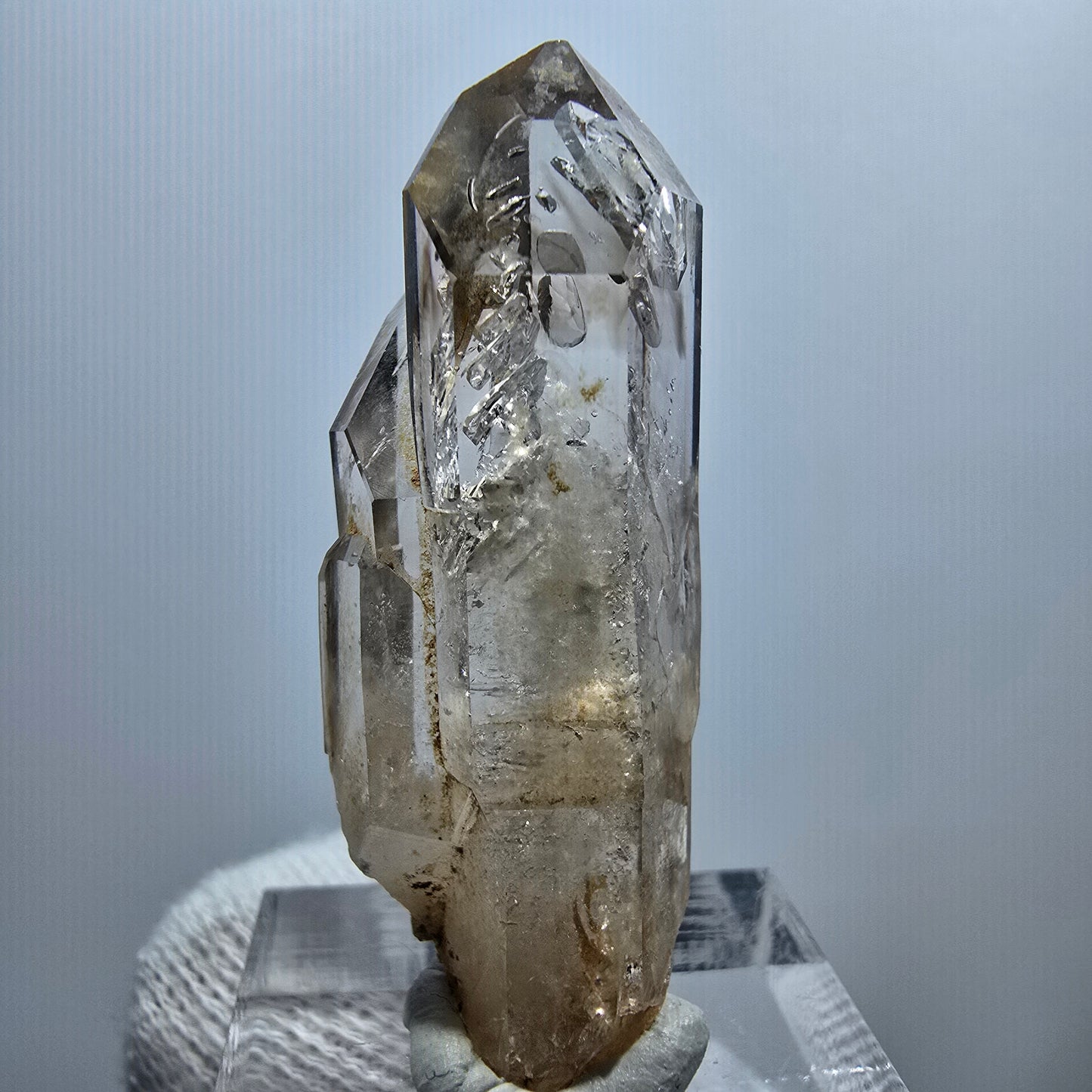 Enhydro Phantom Smoky Quartz Scepter, 1x Bubble Goboboseb, Namibia 44*13*13mm