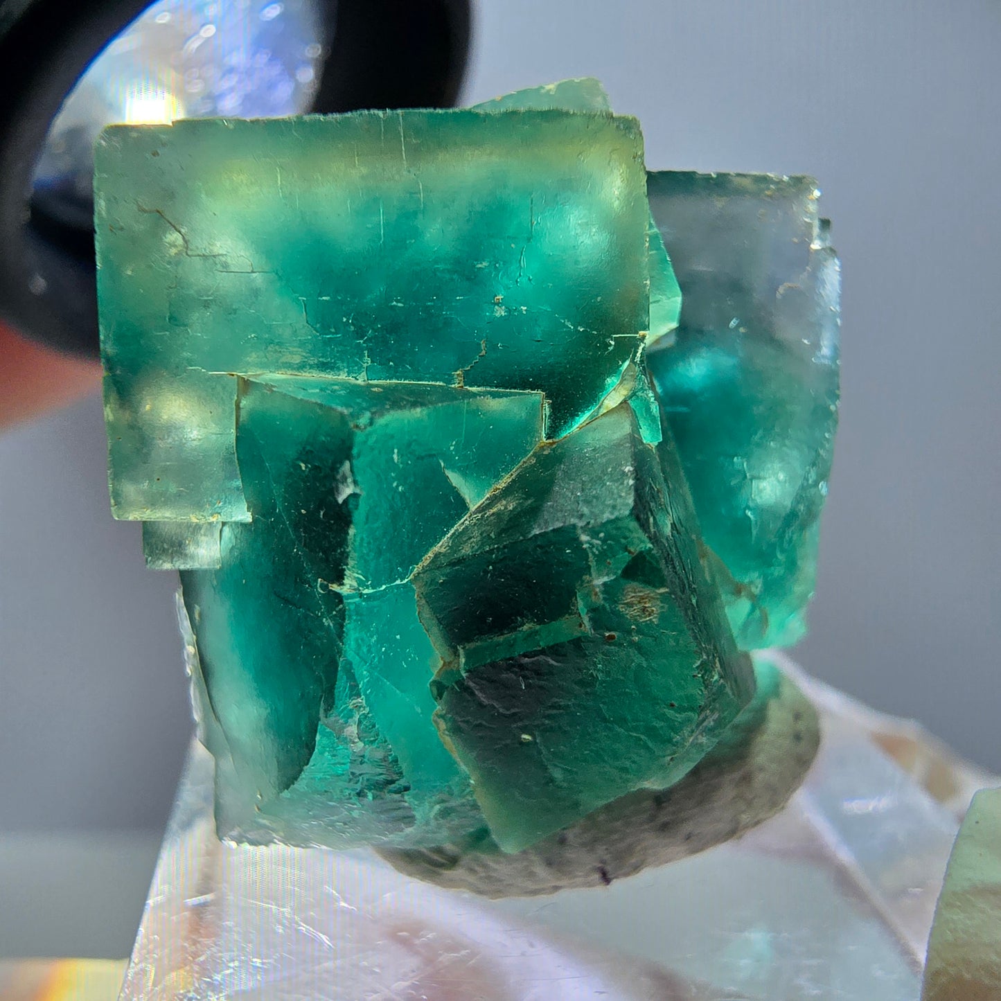 Phantom Fluorit Würfel Stufe, grün parkettiert Okorusu, Namibia 32*24*17mm