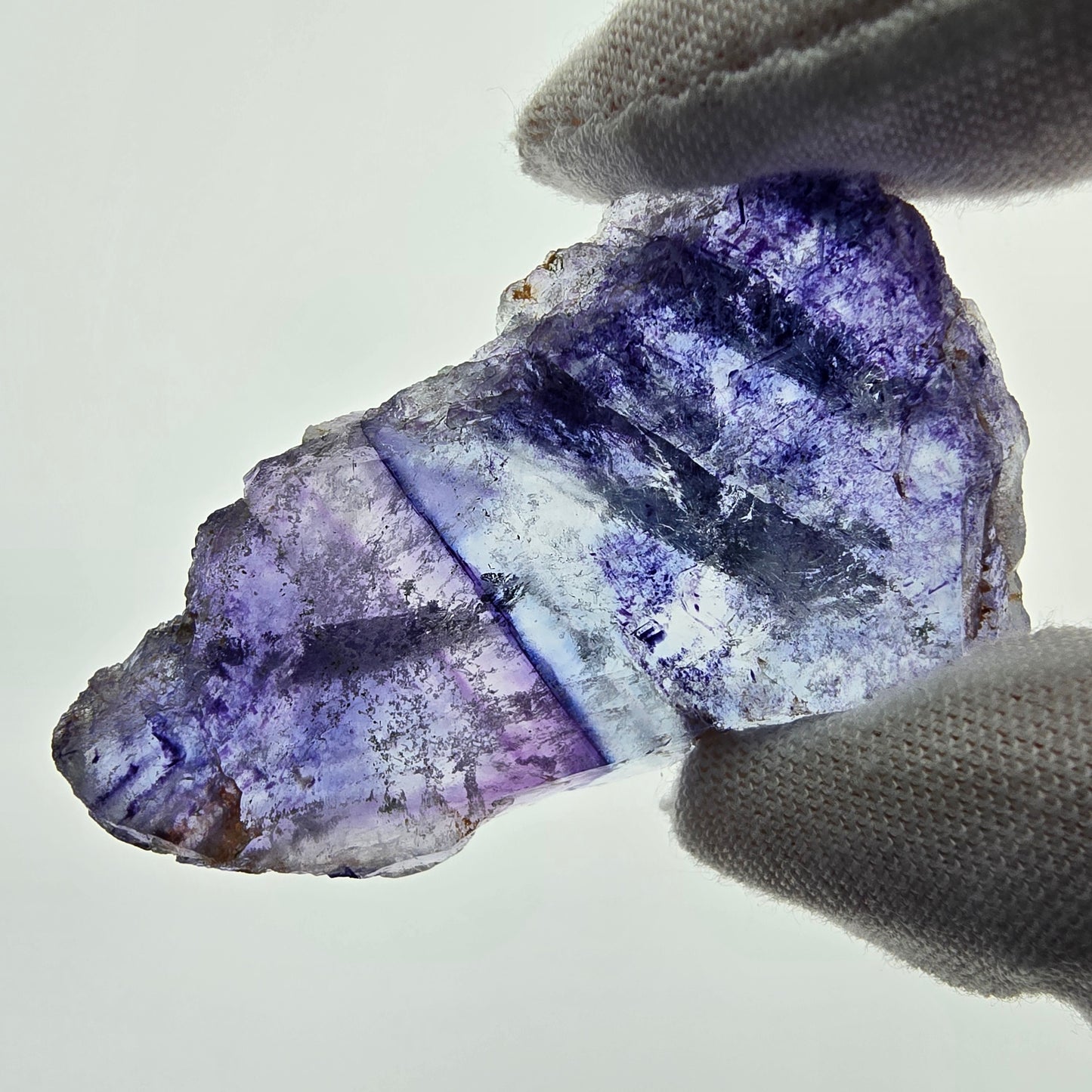 Seltene Phantom Fluorit Scheibe lila blau Okorusu, Namibia 51*30*7mm Sammlung