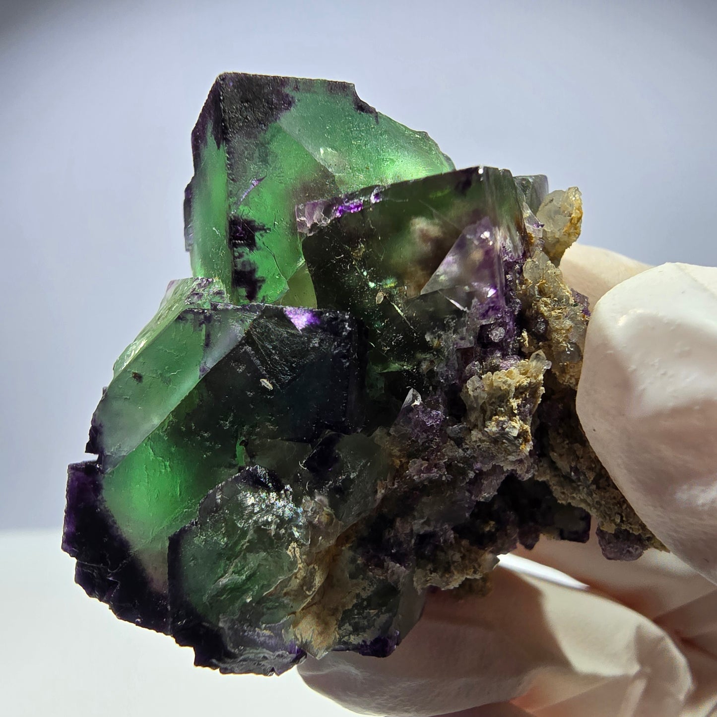 Spécimen de cube de fluorite fantôme, parqueté, zonal Okorusu, Namibie 45*38*36mm
