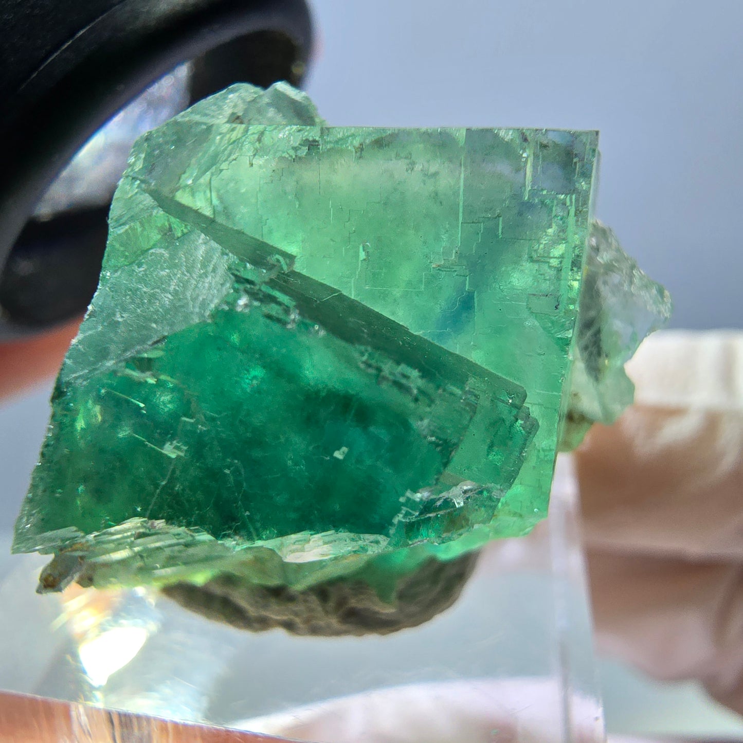 Phantom Fluorit Würfel Stufe, grün parkettiert Okorusu, Namibia 26*21*21mm