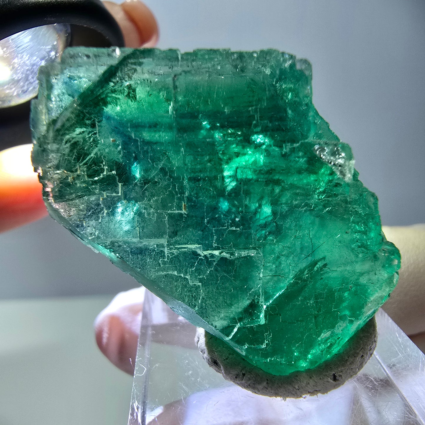 Klarer Phantom Fluorit Würfel parkettiert, grün Okorusu, Namibia 38*25*25mm