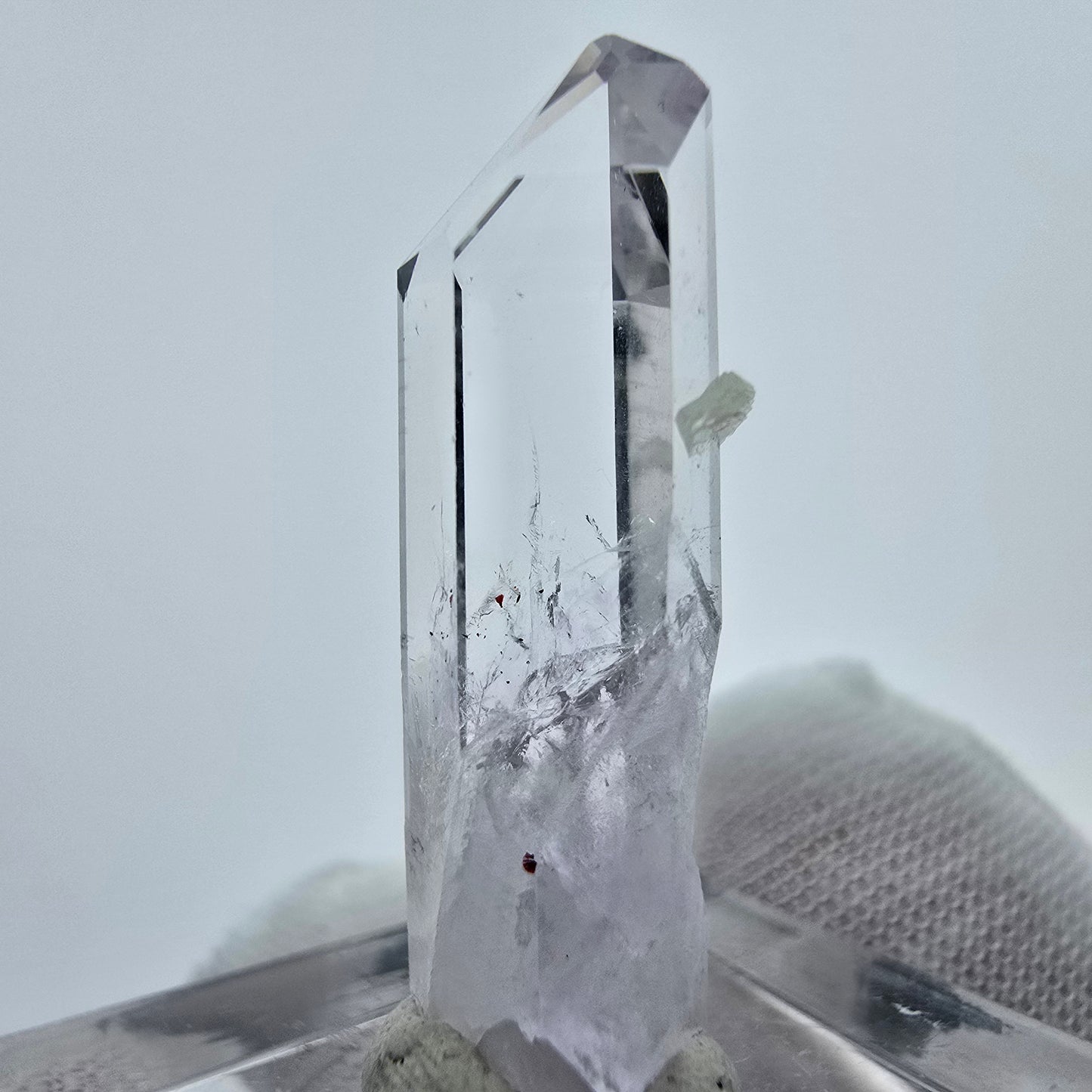 Phantom Amethyst with Prehnite Streep Mine, Goboboseb, Namibia 29*9*7mm Collection