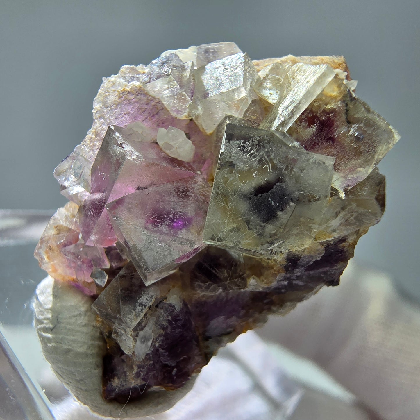 Cubes de fluorite fantôme UV rares, qualité quartz Brandberg, Namibie 28*18*17mm