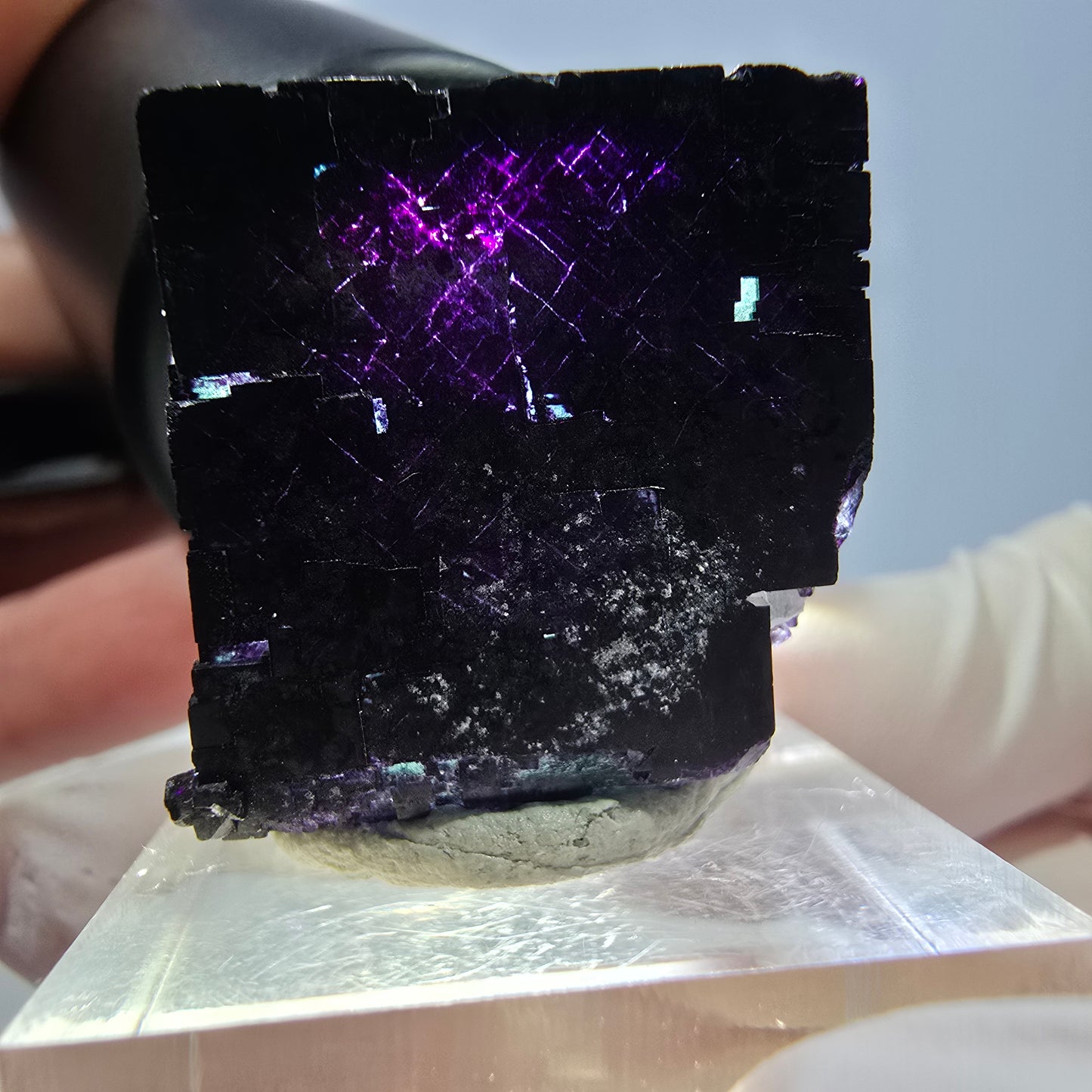 Phantom Fluorit Würfel Stufe grün lila zonal 11:11 Angel Pocket, Namibia 24*22*22mm