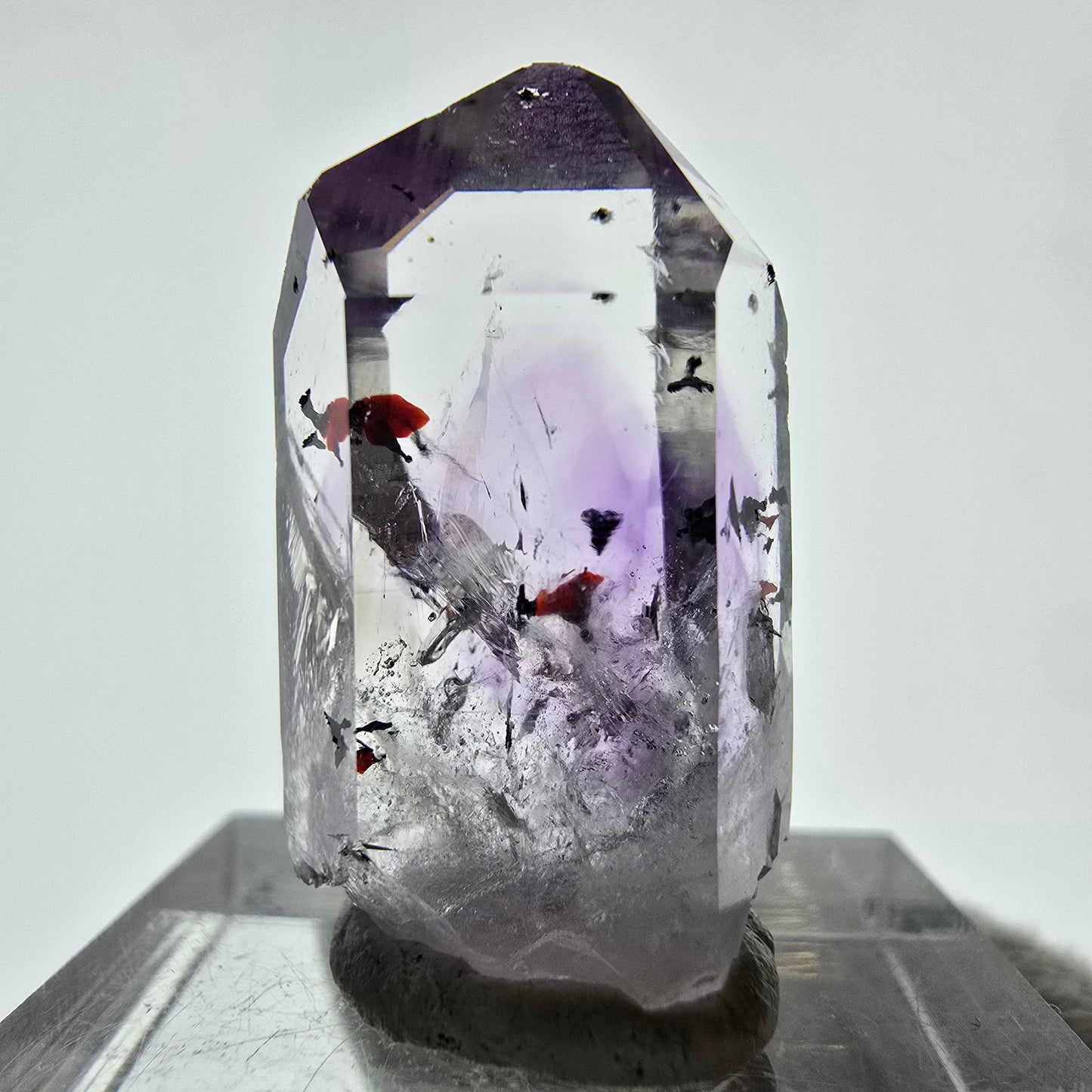 Améthyste fantôme Harlequin d'Enhydro, 1x Bubble Streep Mine, Namibie 26 x 15 x 11 mm
