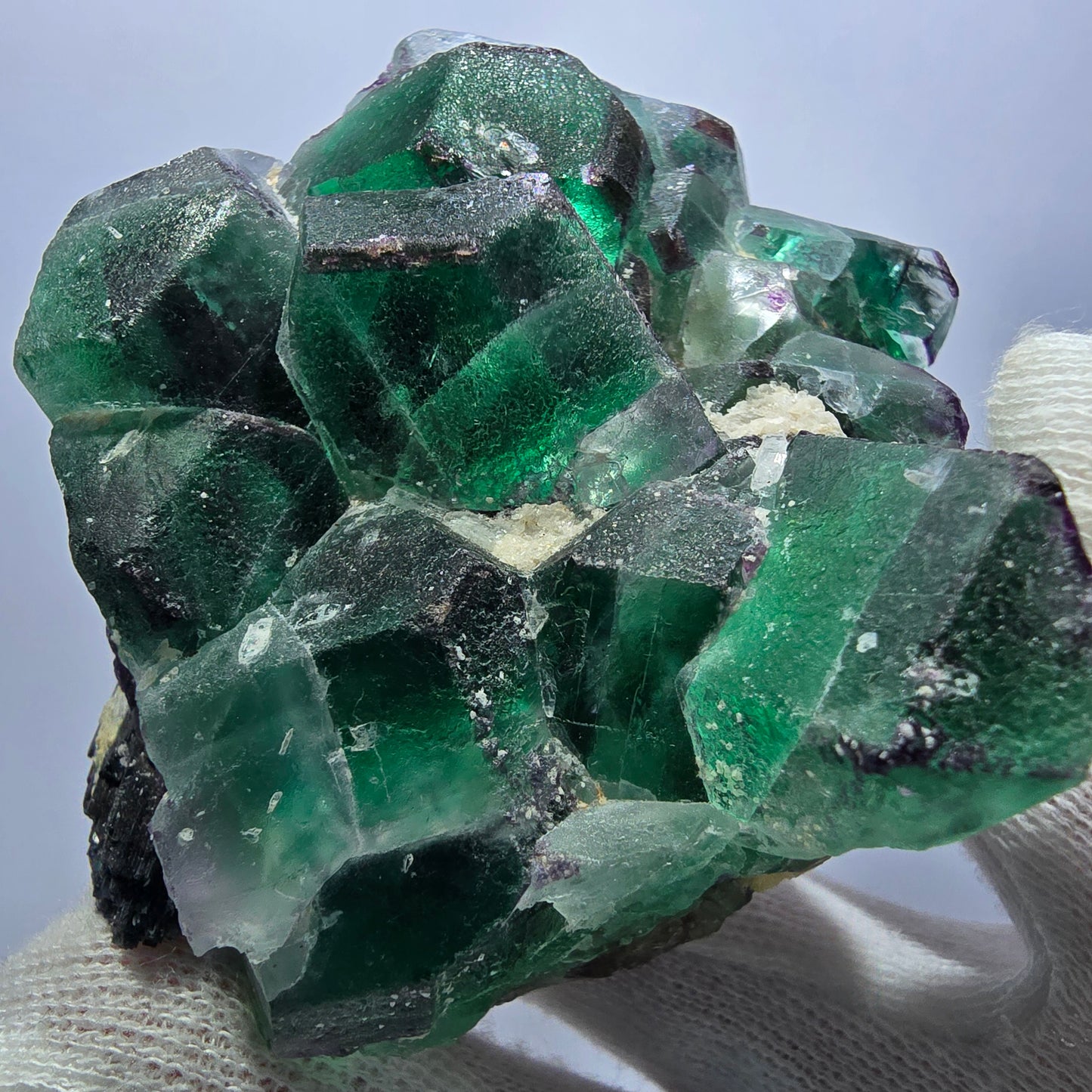 Rare Phantom Fluorite zonal, Schorl Tourmaline Hyalite Erongo, Namibia 79*70*56mm