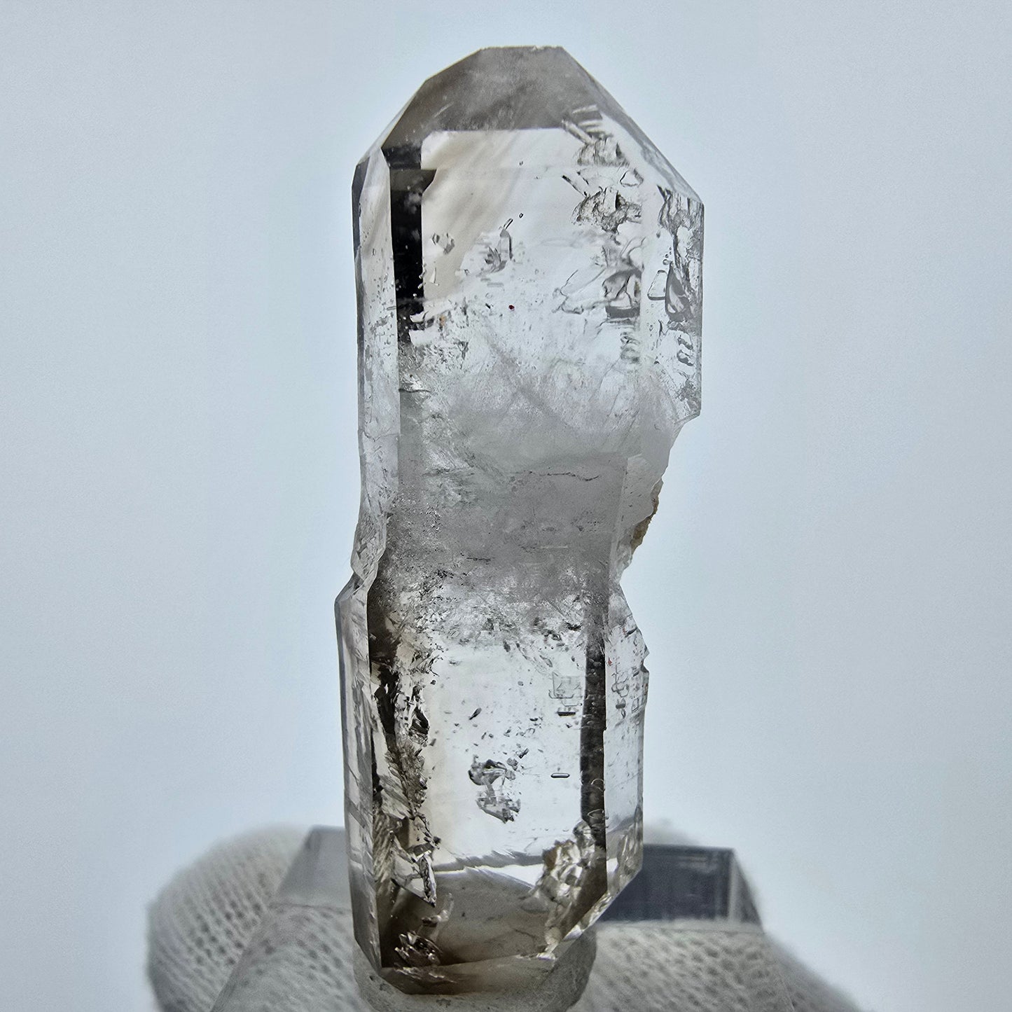 Klarer Phantom Rauchquarz DT Zepter Kristall Goboboseb, Namibia 46*16*9mm