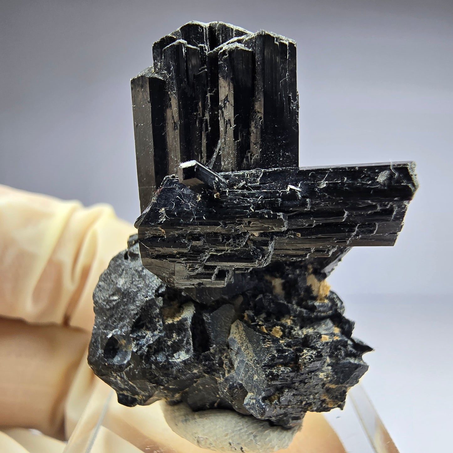 Seltene Schörl Turmalin Stufe schwarz 36*27*20mm Erongo, Namibia Sammlung