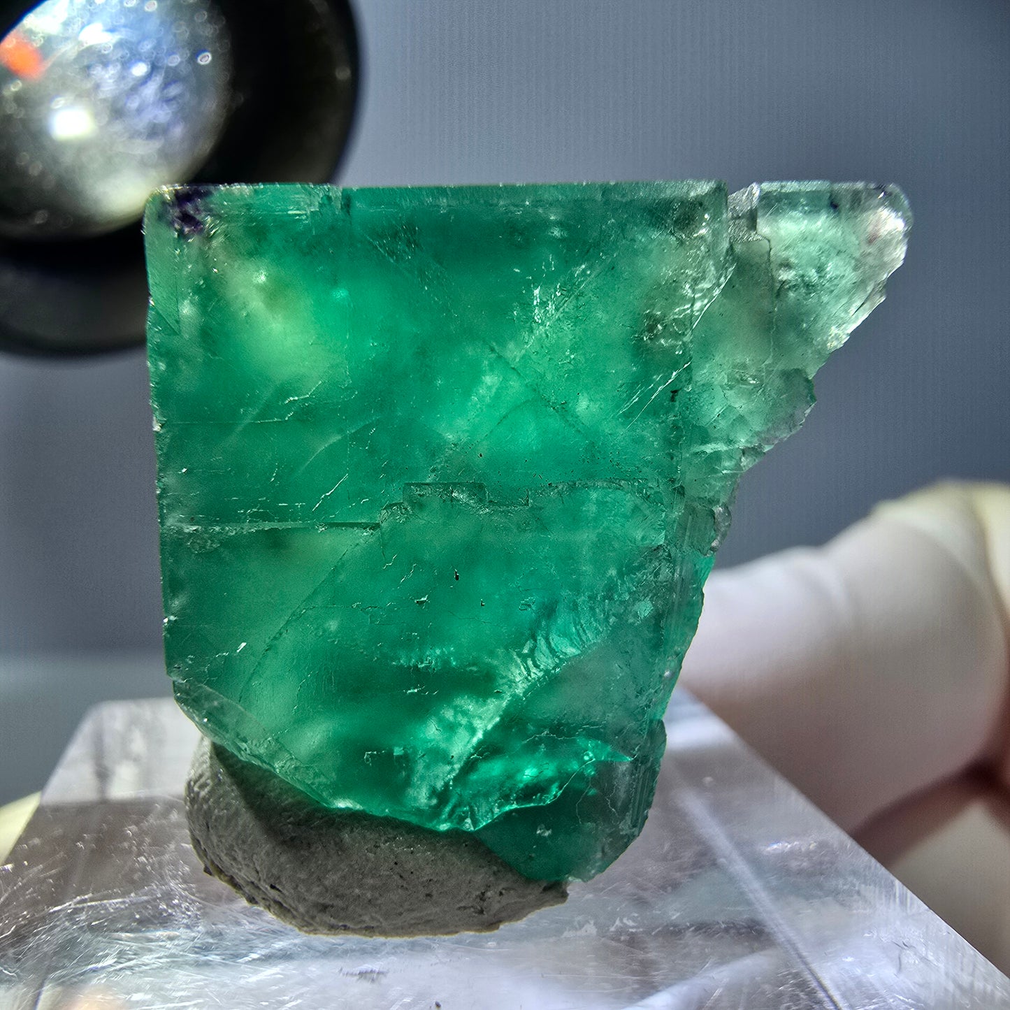 Klarer Phantom Fluorit Würfel parkettiert, grün Okorusu, Namibia 22*21*19mm