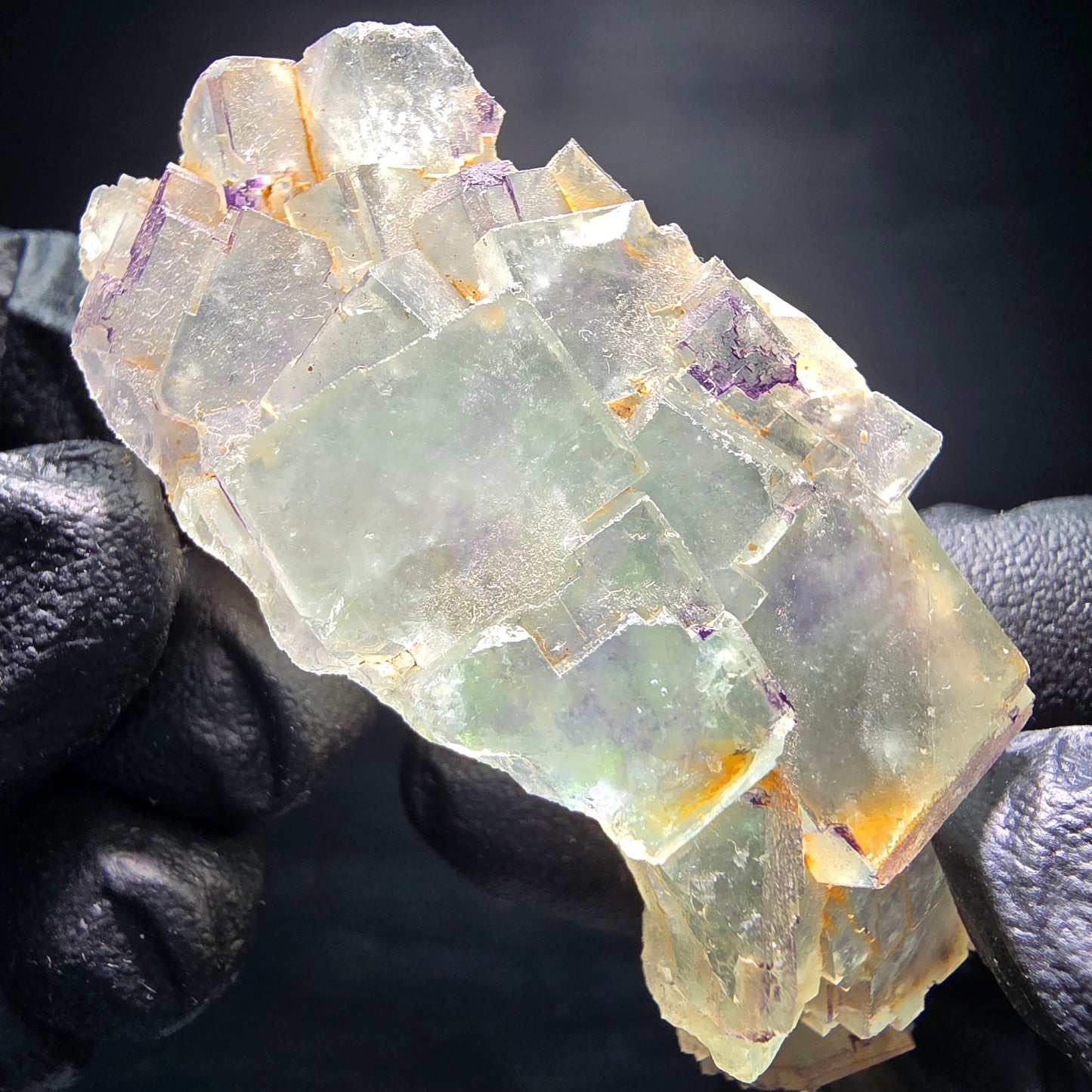 Zonare Phantom Fluorit Würfel Stufe grün lila Okorusu, Namibia 62*27*22mm
