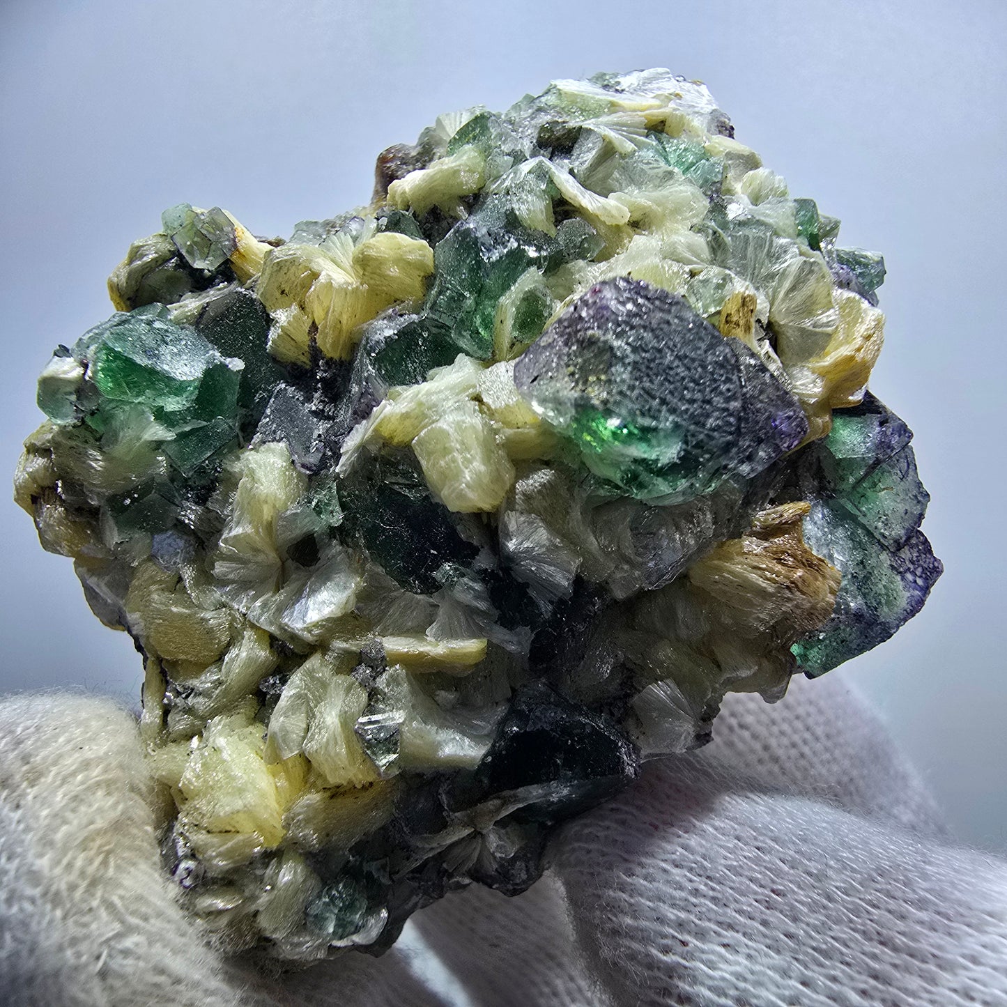 Phantom Fluorit, Rauchquarz, Schörl Turmalin, Muskovit Erongo Namibia 59*51*30mm