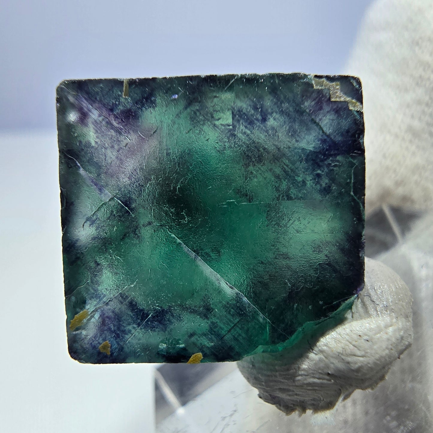Rare Phantom Fluorite Cube, zonal green purple Okorusu, Namibia 22*22*13mm