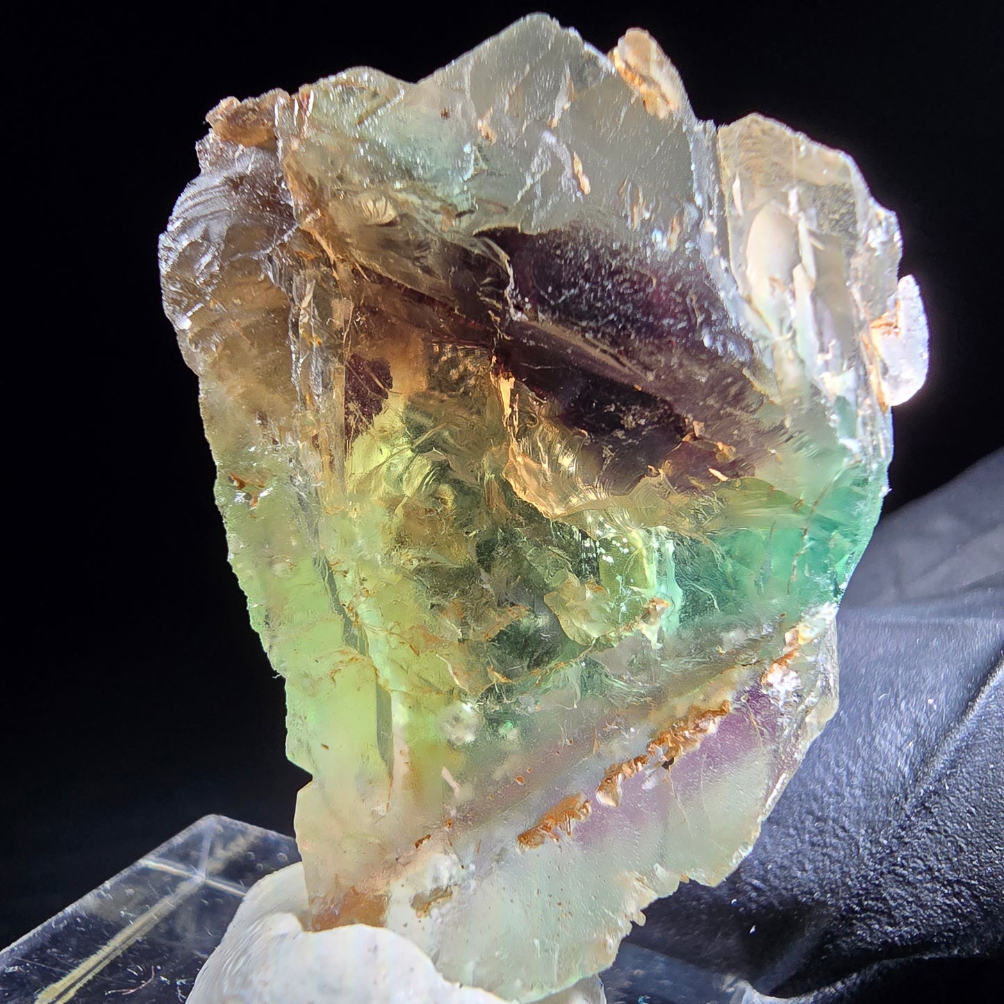 Klare zonare Fluorit Stufe lila grün braun Erongo, Namibia 37*23*15mm Sammlung