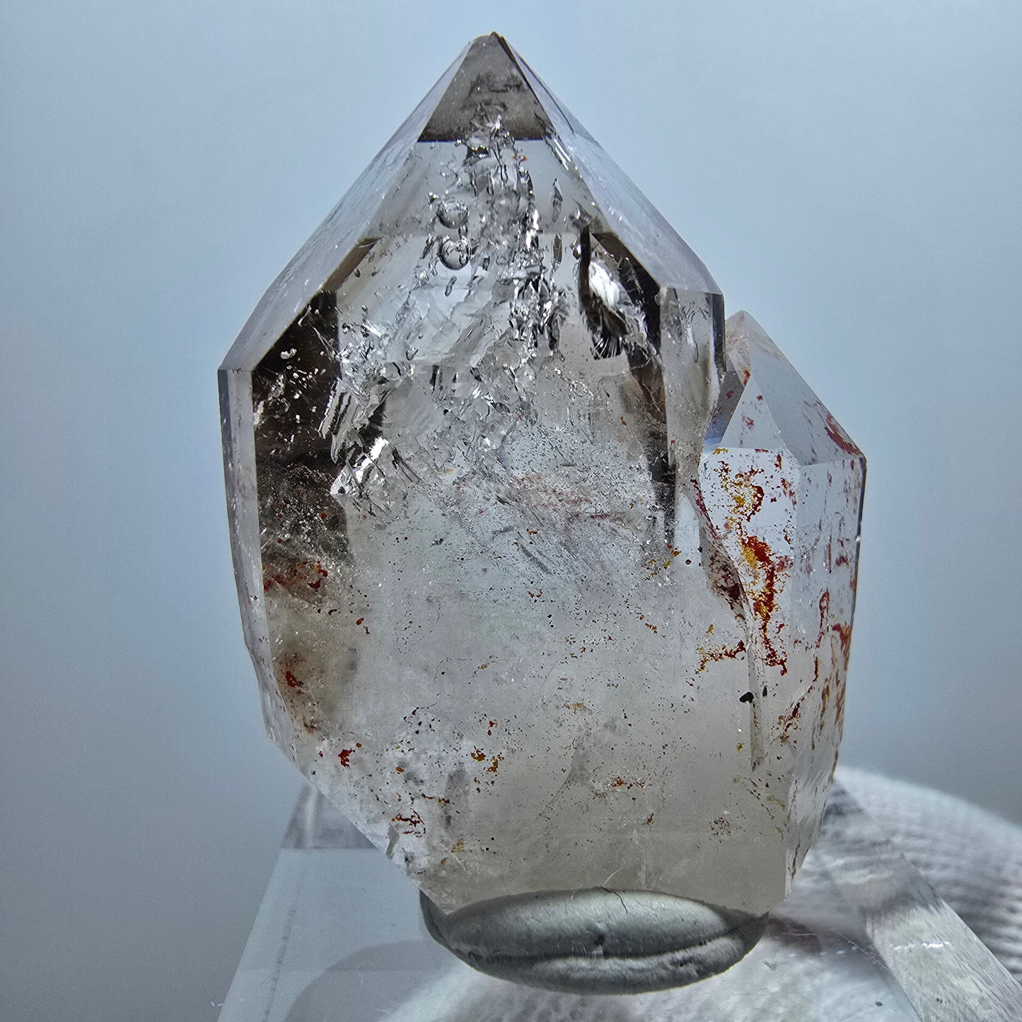Enhydro Phantom Smoky Quartz Scepter, 2x Bubble Goboboseb, Namibia 35*26*12mm