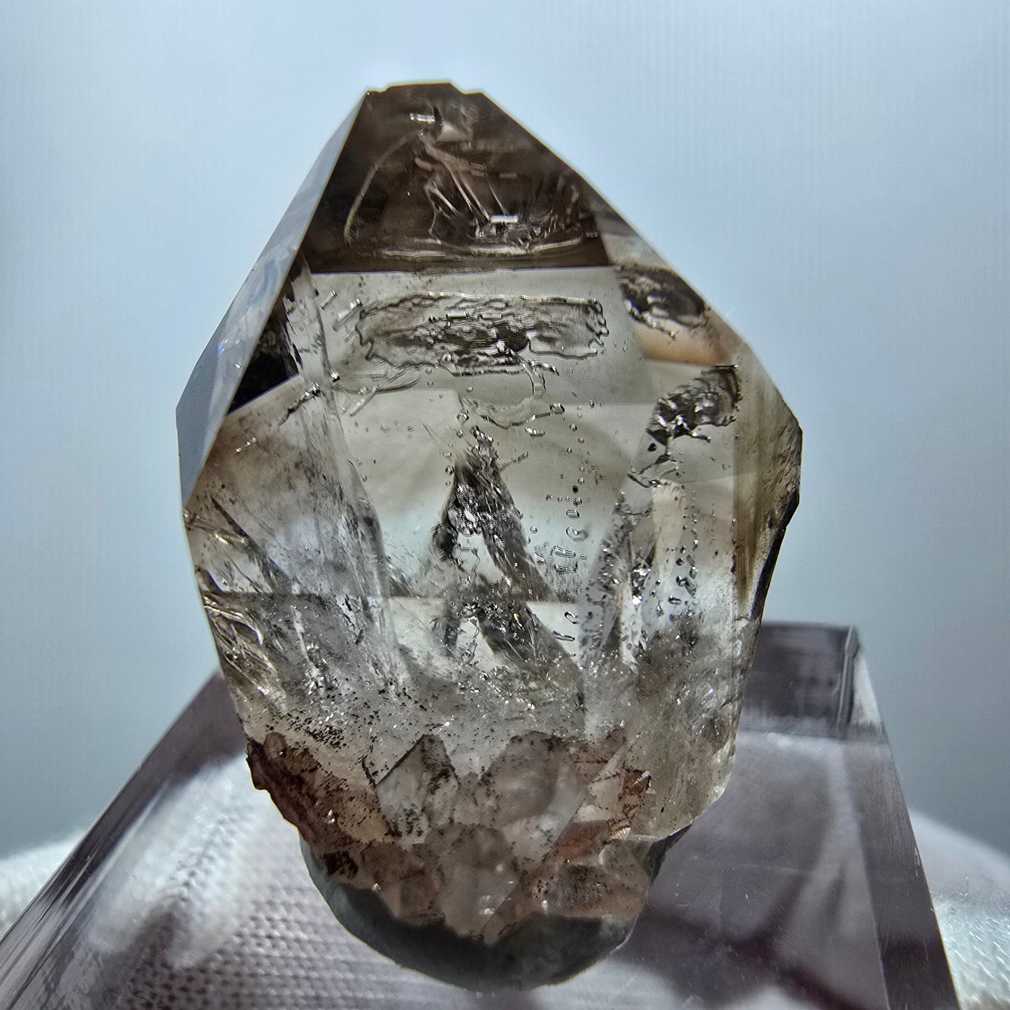 Klarer Phantom Rauchquarz Zepter Kristall Goboboseb, Namibia 25*21*14mm