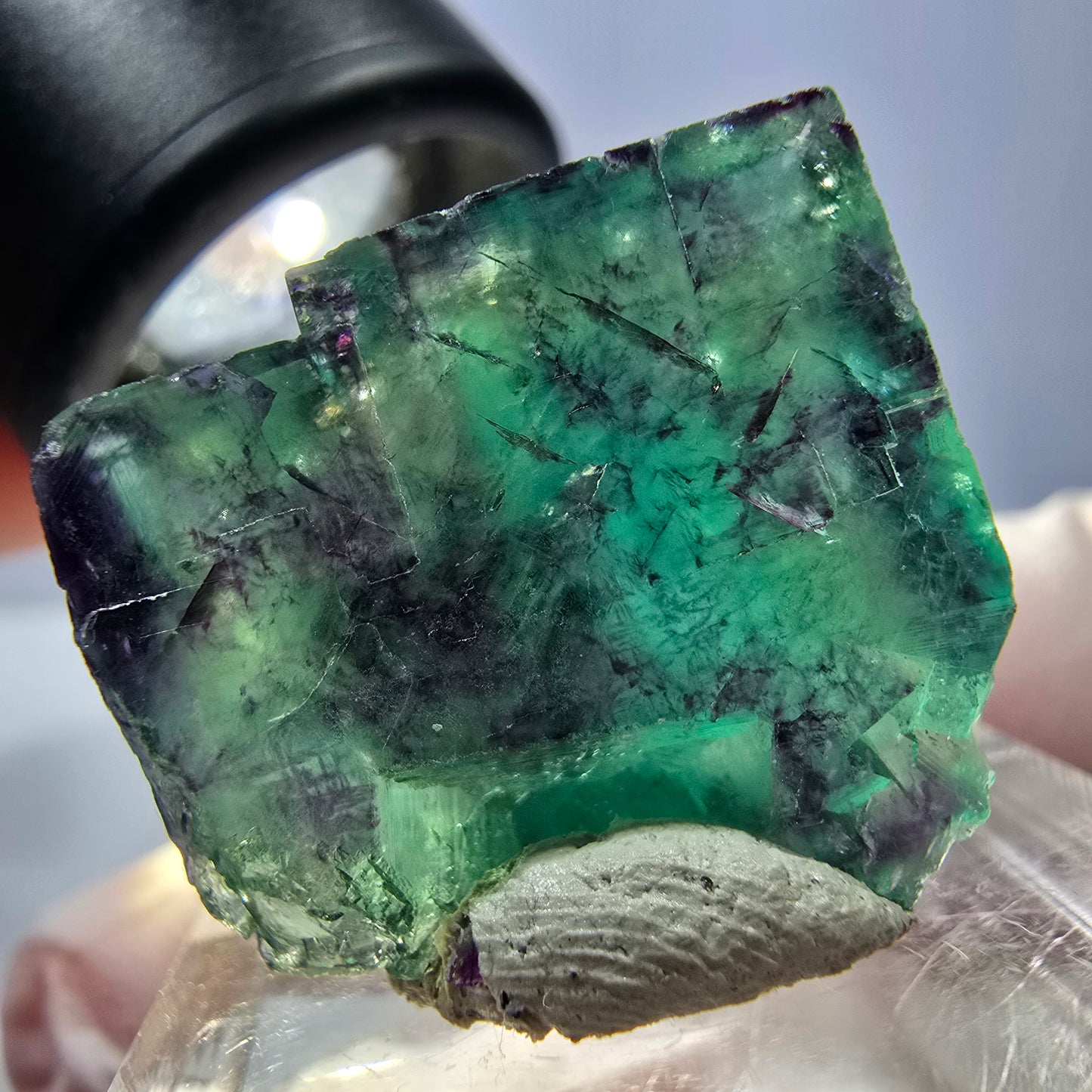 Phantom Fluorit Würfel parkettiert, grün lila Okorusu, Namibia 22*20*17mm
