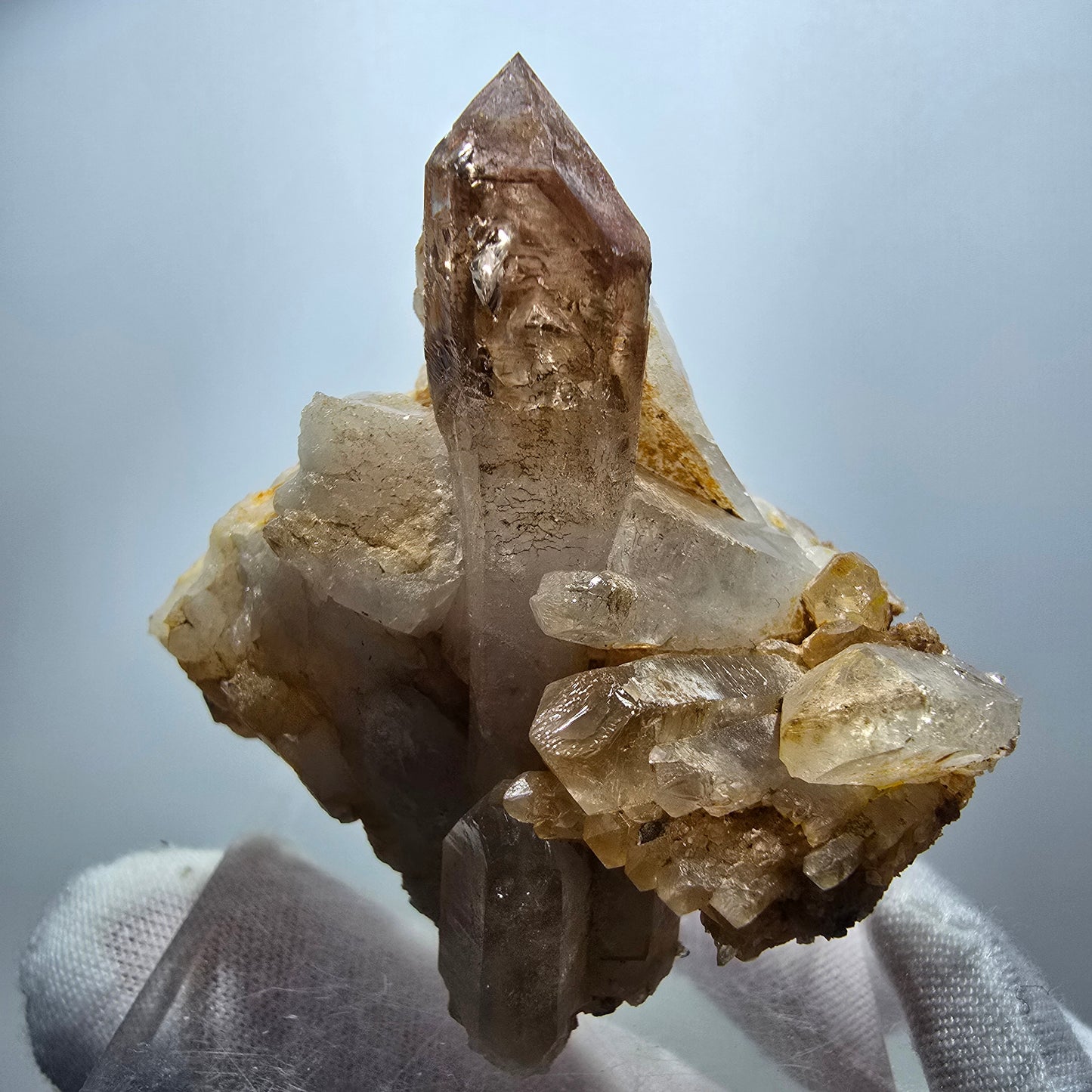 Seltene Phantom Rauchquarz Zepter Stufe Goboboseb, Namibia 59*55*42mm