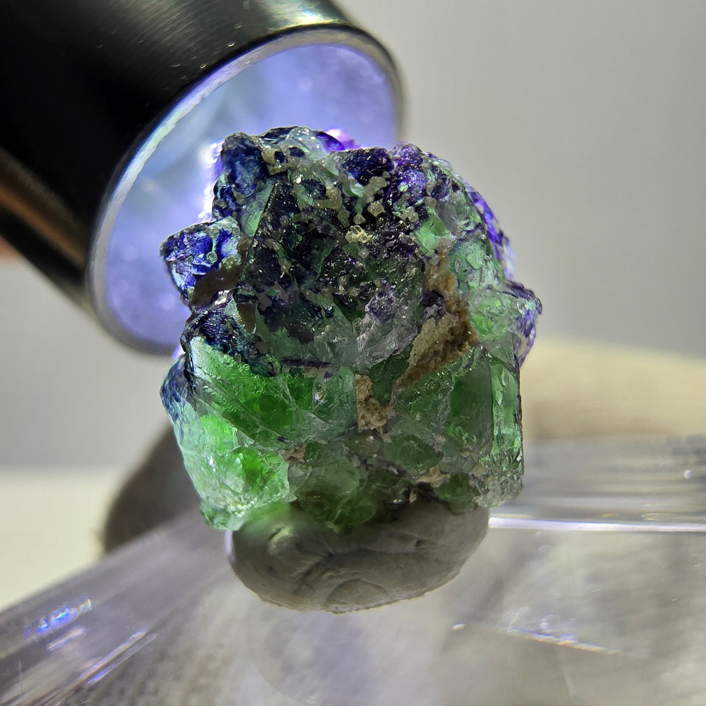 Cube de fluorite fantôme zonal, spécimen de tourmaline Schorl, Erongo, Namibie, 14 x 13 x 13 mm